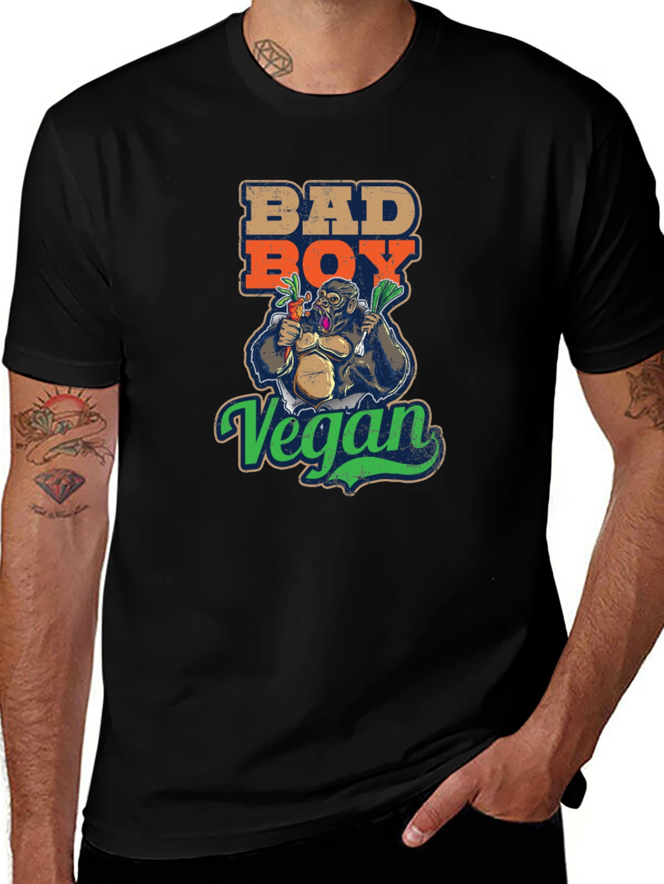 Bad Boy Vegan T-Shirt - Gorilla Graphic Tee