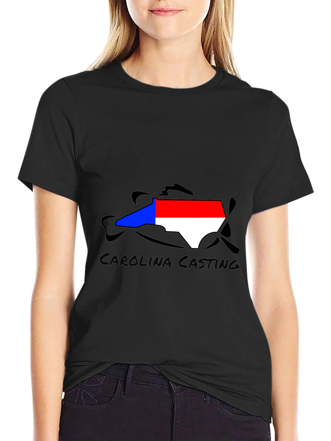 Carolina Casting Black Graphic Tee - Fishing T-Shirt
