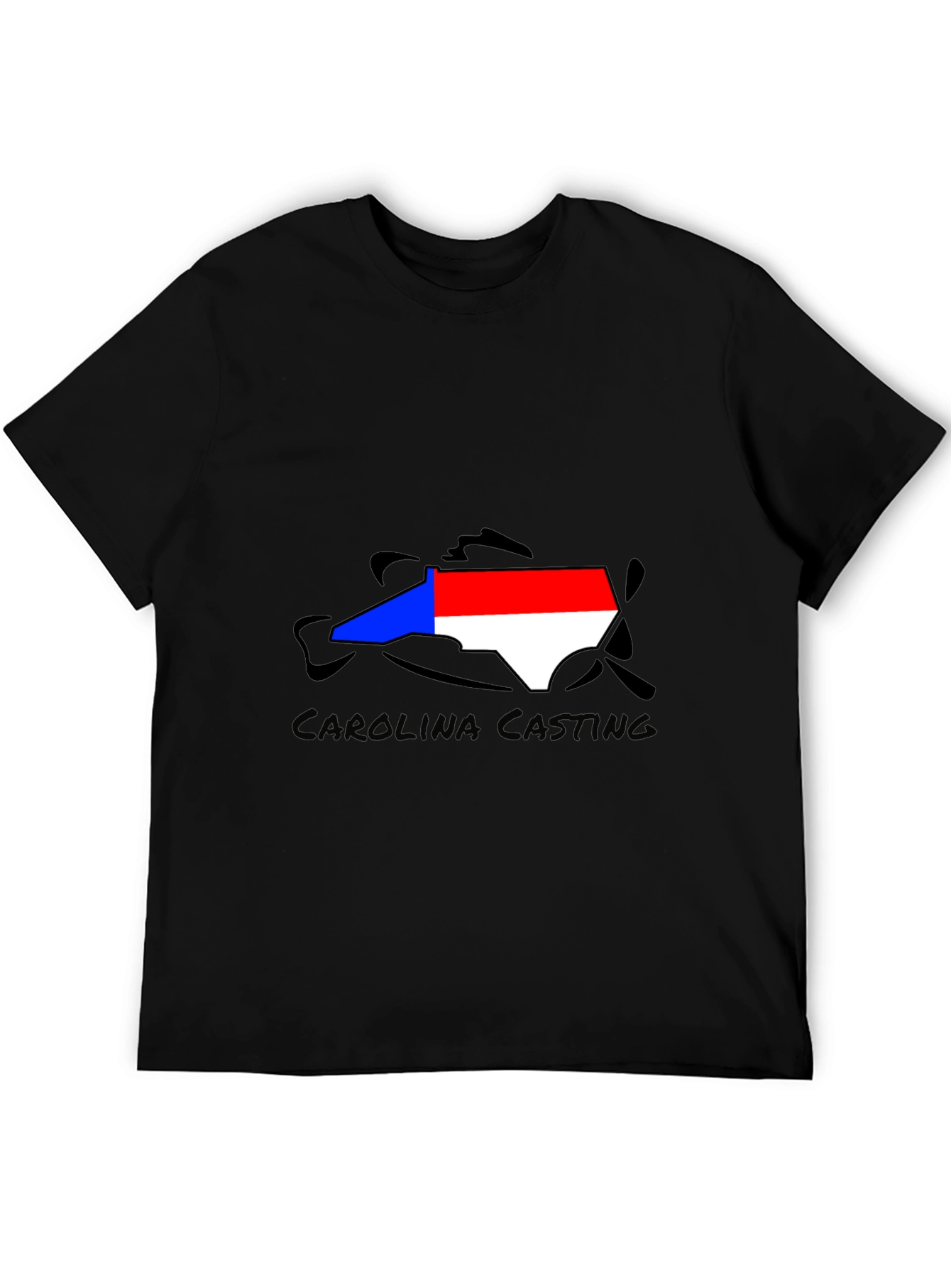 Carolina Casting Black Graphic Tee - Fishing T-Shirt