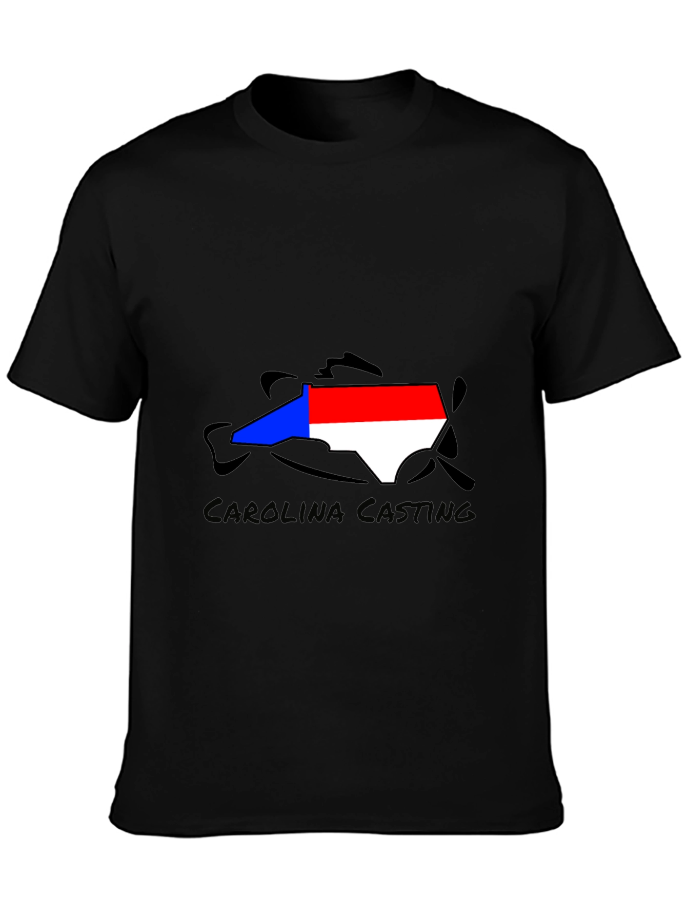 Carolina Casting Black Graphic Tee - Fishing T-Shirt