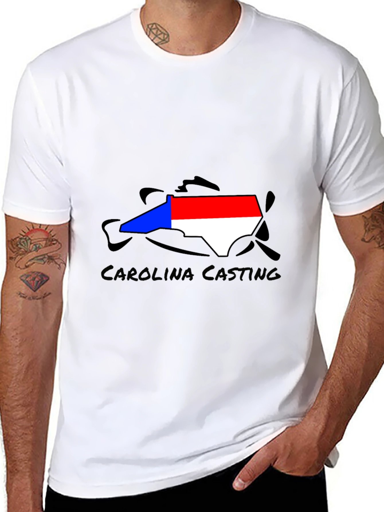 Carolina Casting Black Graphic Tee - Fishing T-Shirt