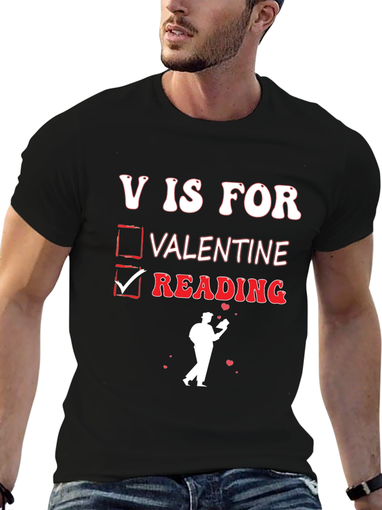 V is for Reading Valentines Day T-Shirt