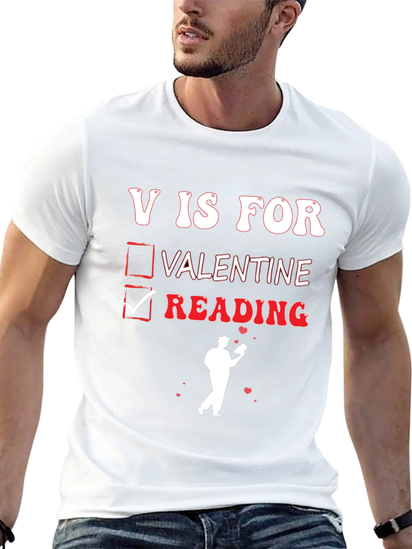 V is for Reading Valentines Day T-Shirt