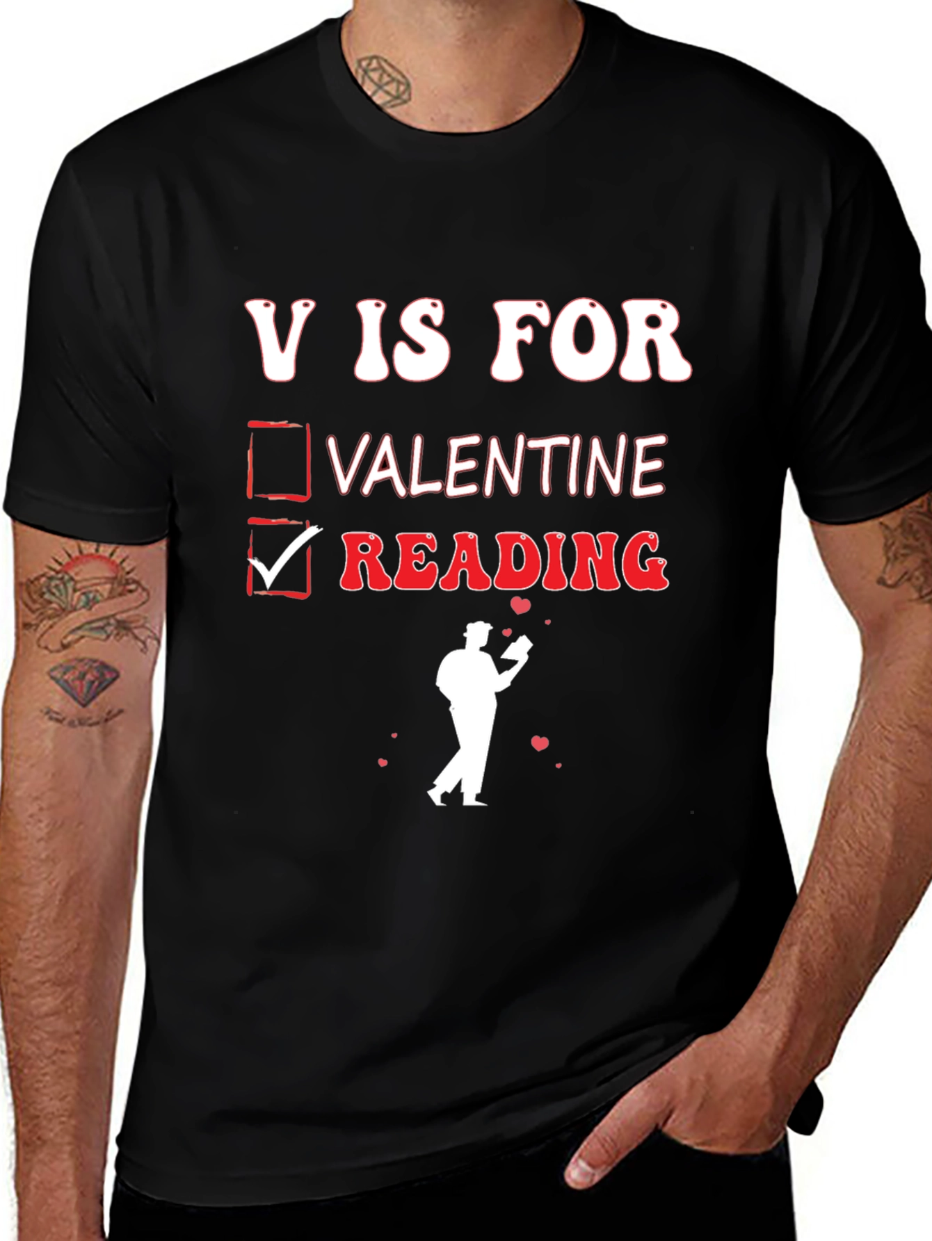 V is for Reading Valentines Day T-Shirt
