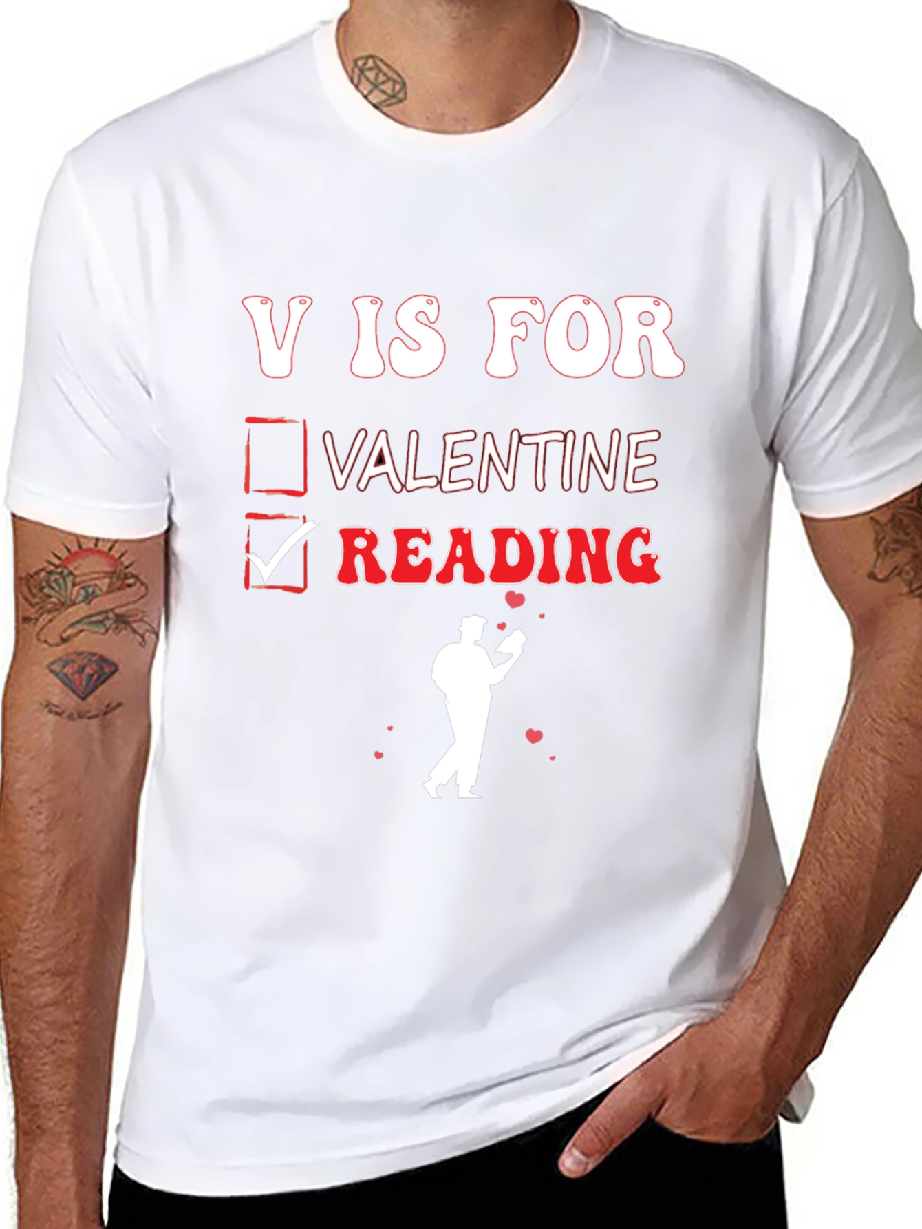 V is for Reading Valentines Day T-Shirt