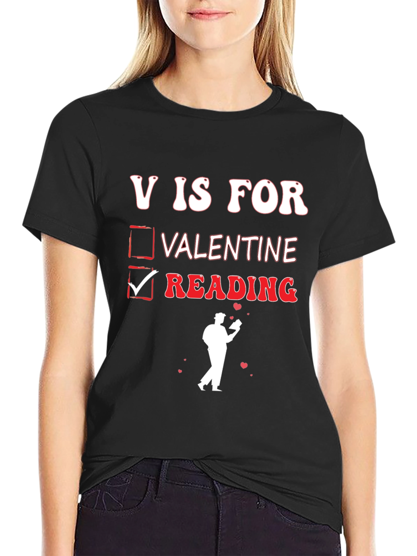V is for Reading Valentines Day T-Shirt