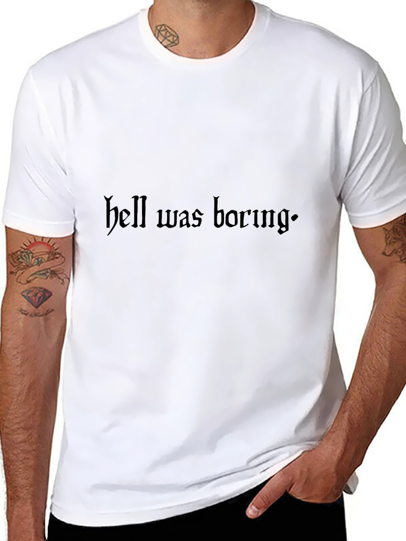 Hell Was Boring Graphic Tee - Black T-Shirt