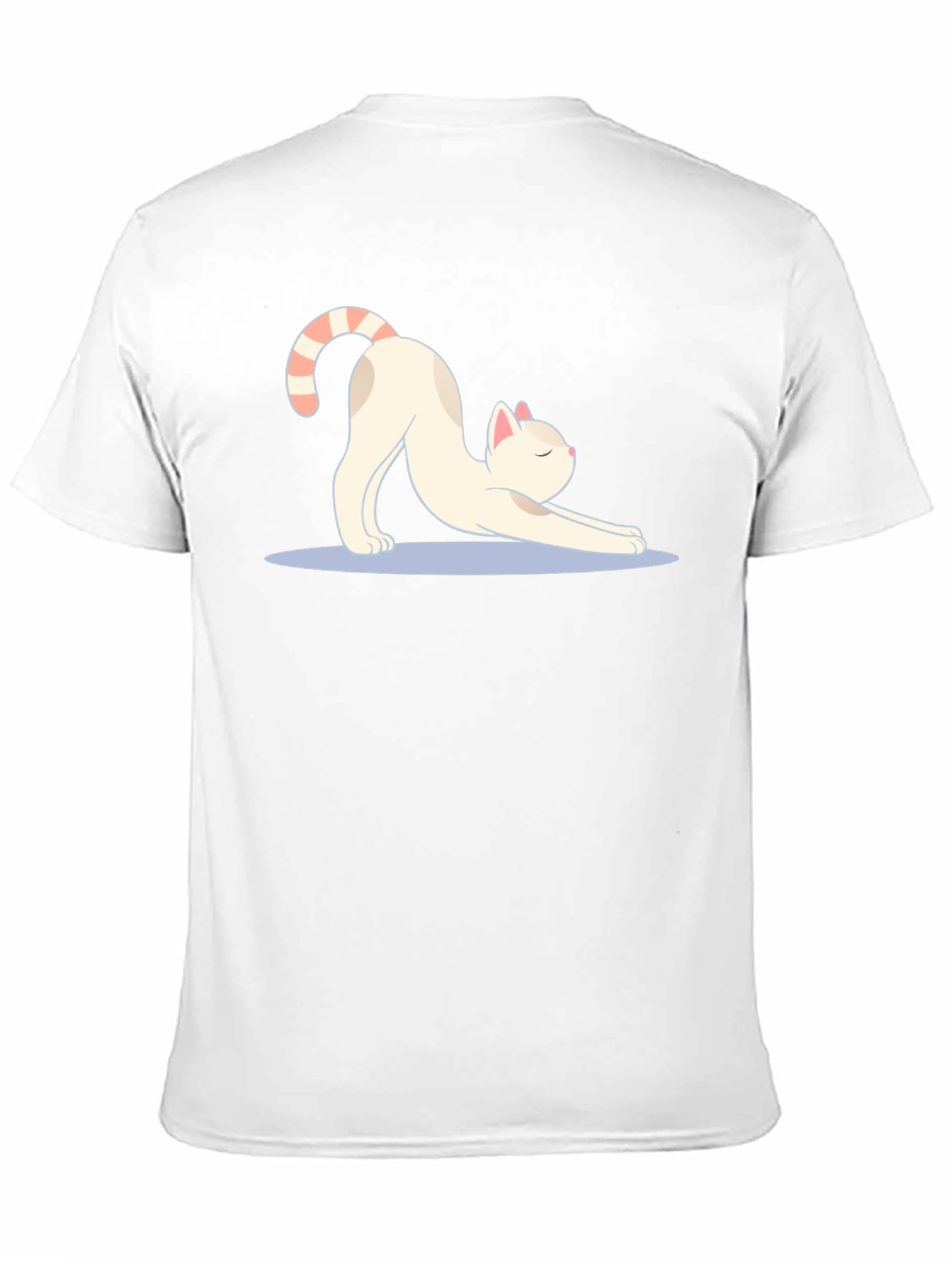 Stretching Cat Graphic Tee - Soft Black Cotton T-Shirt