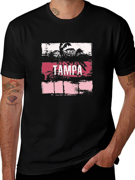 Tampa Palm Tree Graphic Black T-Shirt