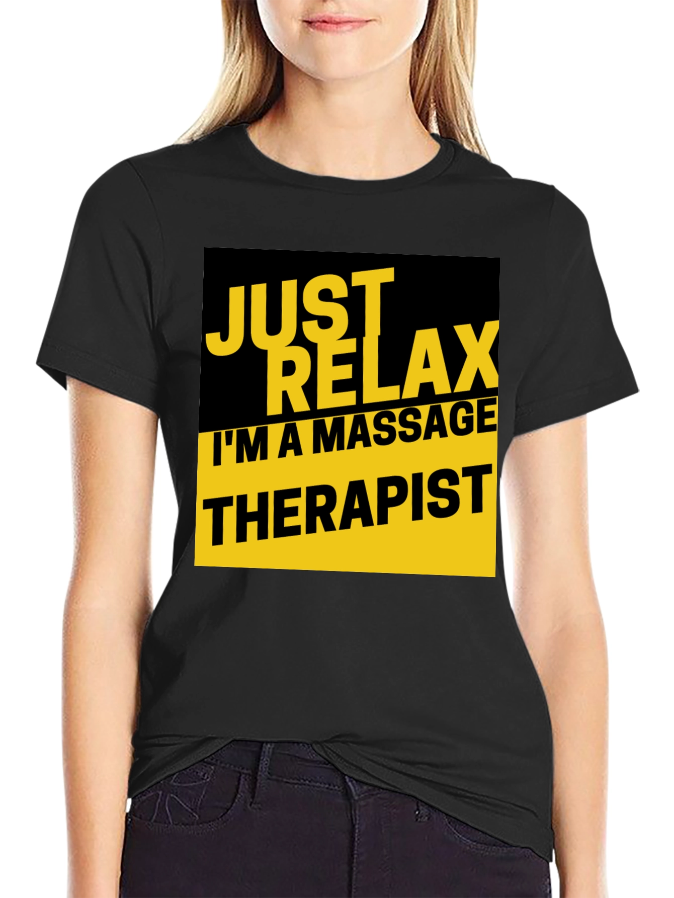 Relax Massage Therapist T-Shirt Black Graphic Tee