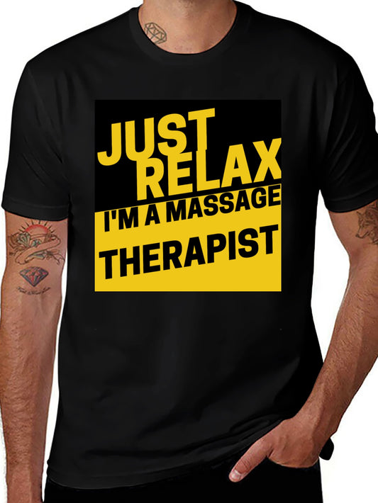 Relax Massage Therapist T-Shirt Black Graphic Tee