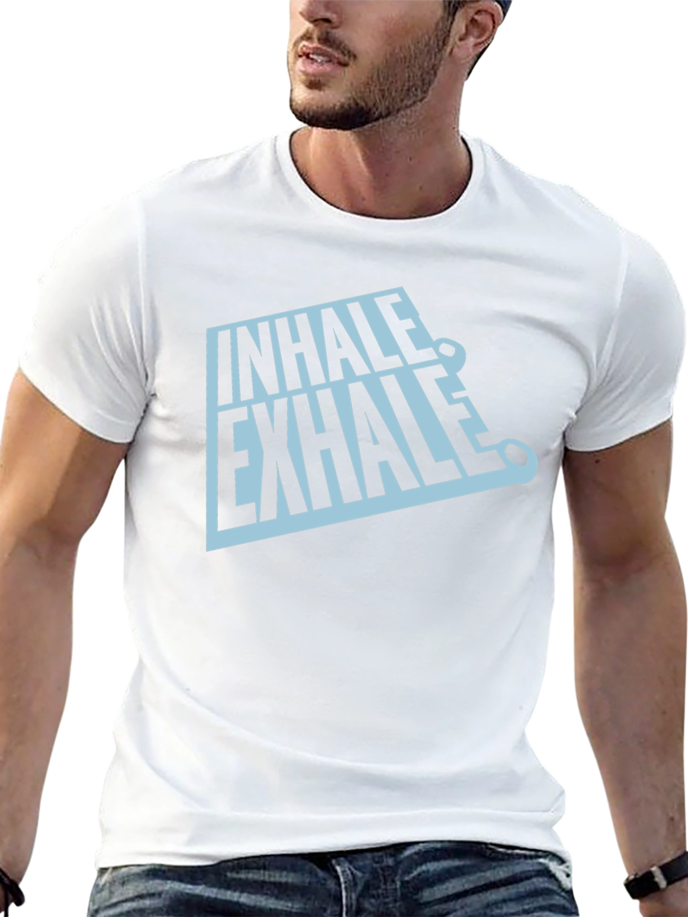 Inhale Exhale Graphic Tee - Black Casual T-Shirt