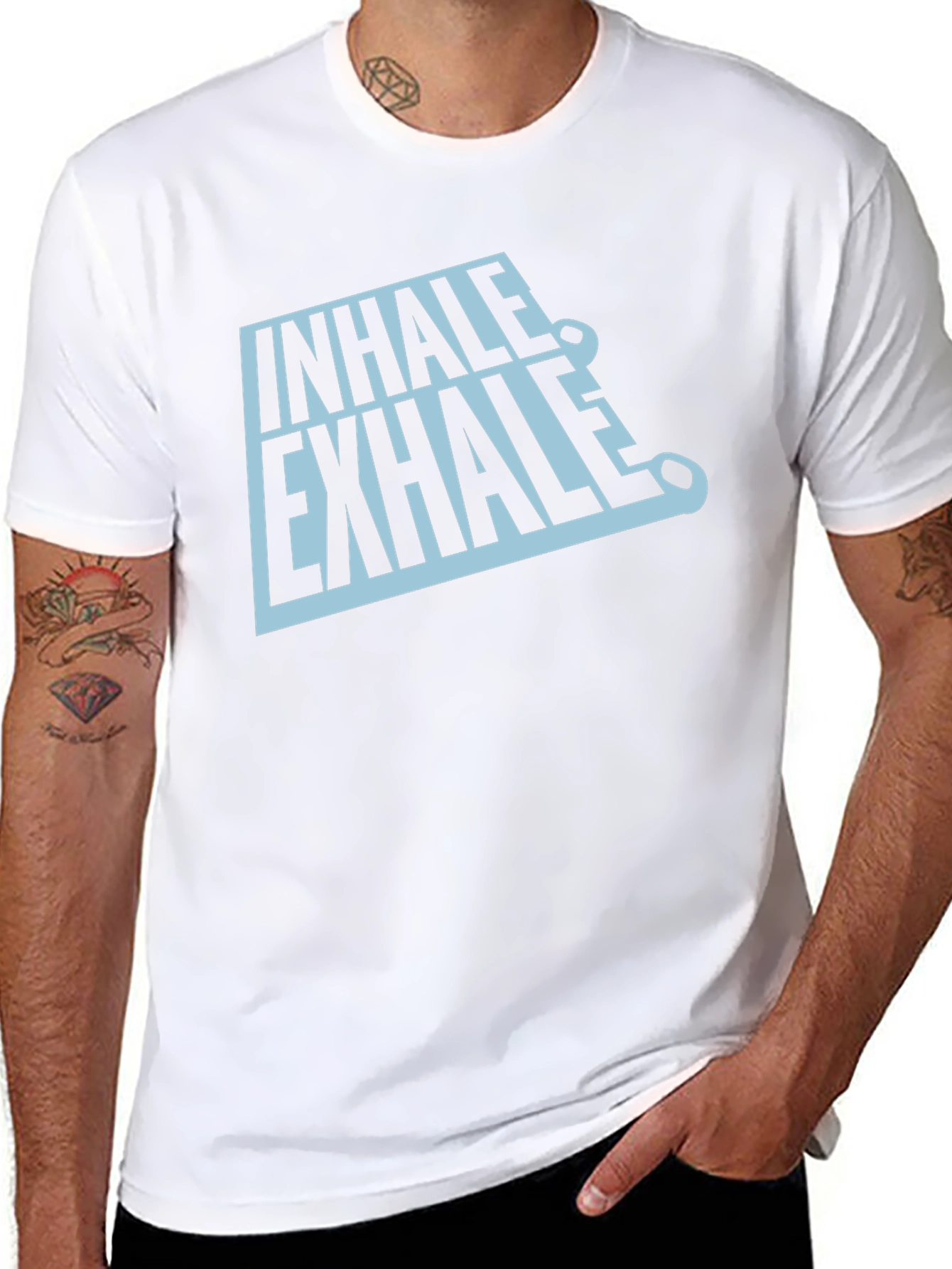 Inhale Exhale Graphic Tee - Black Casual T-Shirt