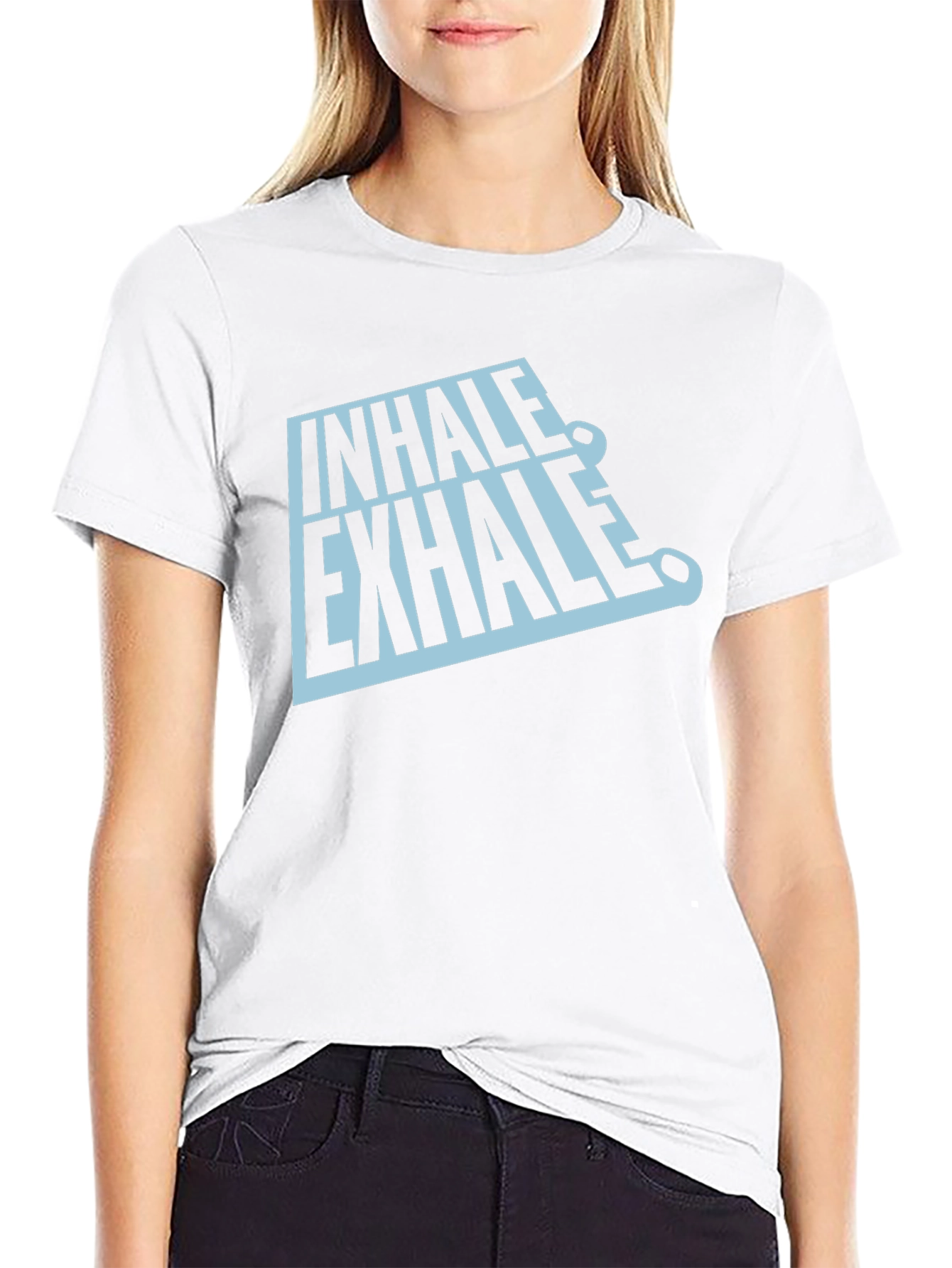 Inhale Exhale Graphic Tee - Black Casual T-Shirt