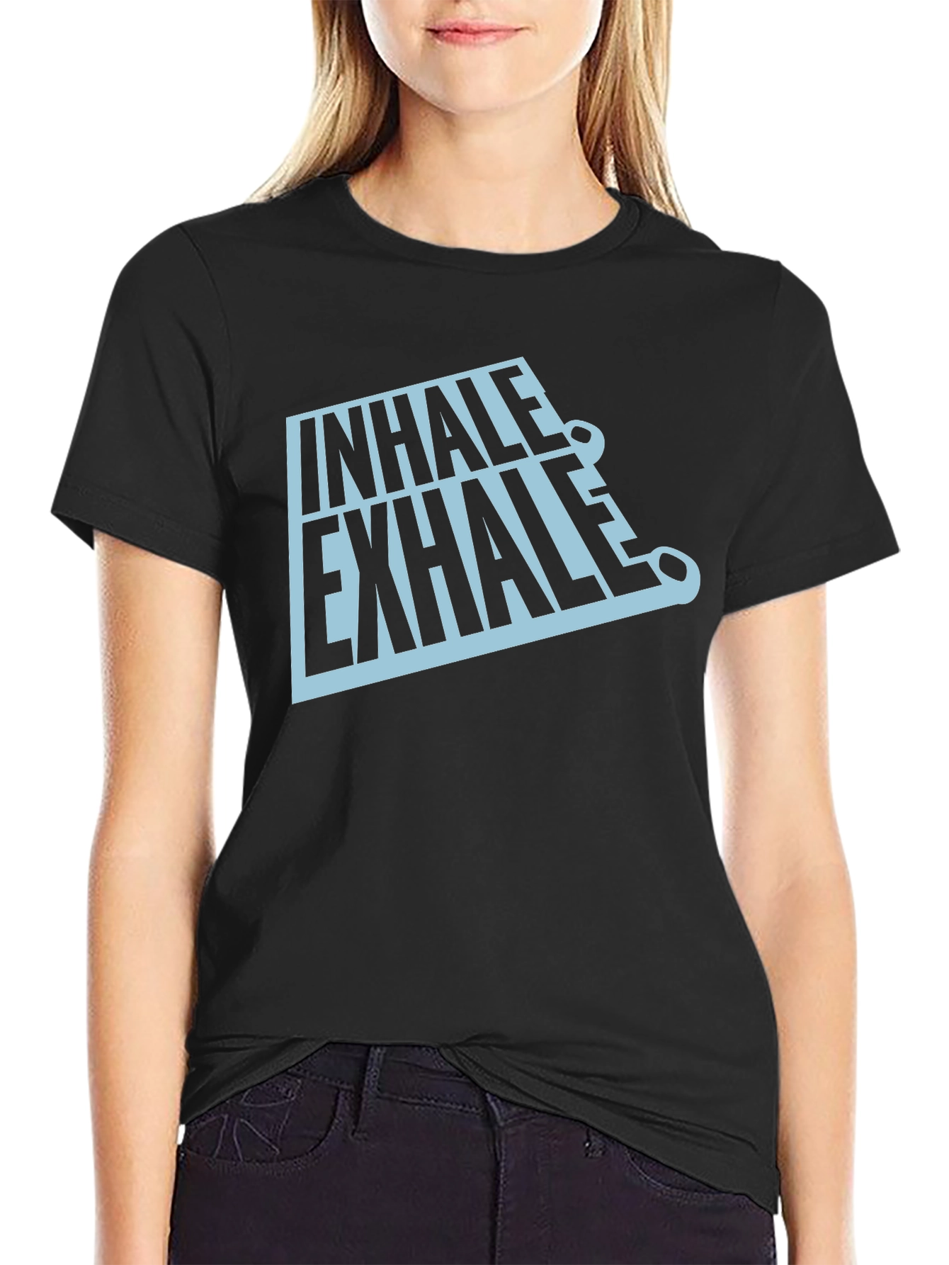 Inhale Exhale Graphic Tee - Black Casual T-Shirt