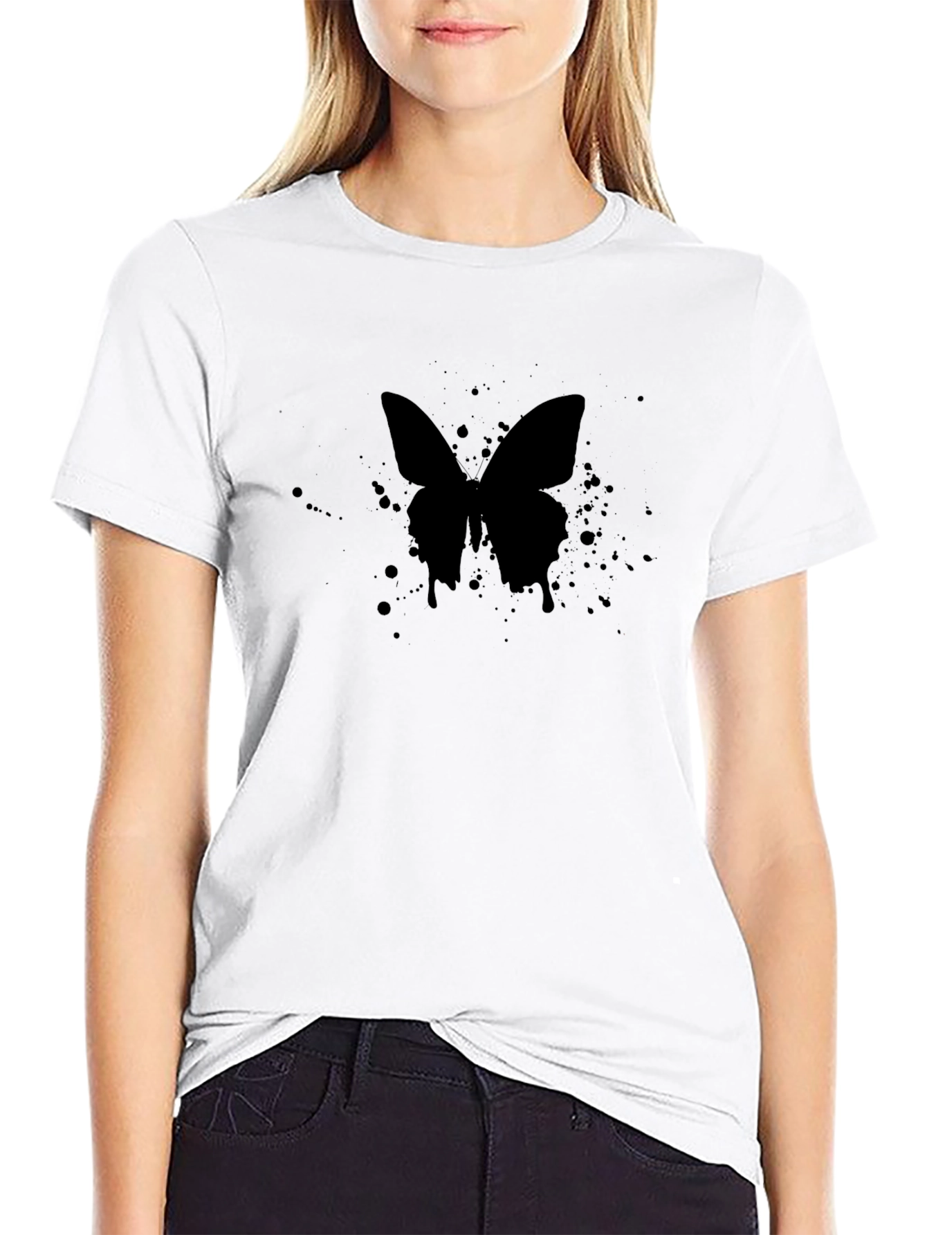 Black Butterfly Graphic Tee - Stylish Casual Wear