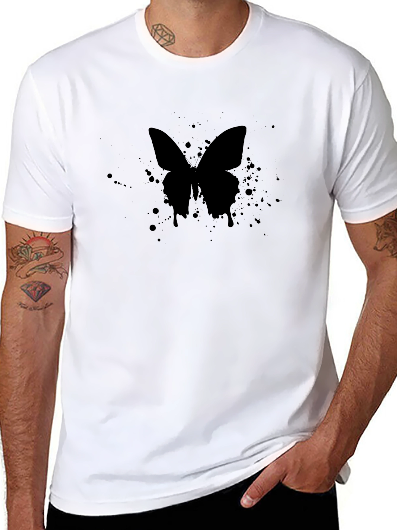 Black Butterfly Graphic Tee - Stylish Casual Wear