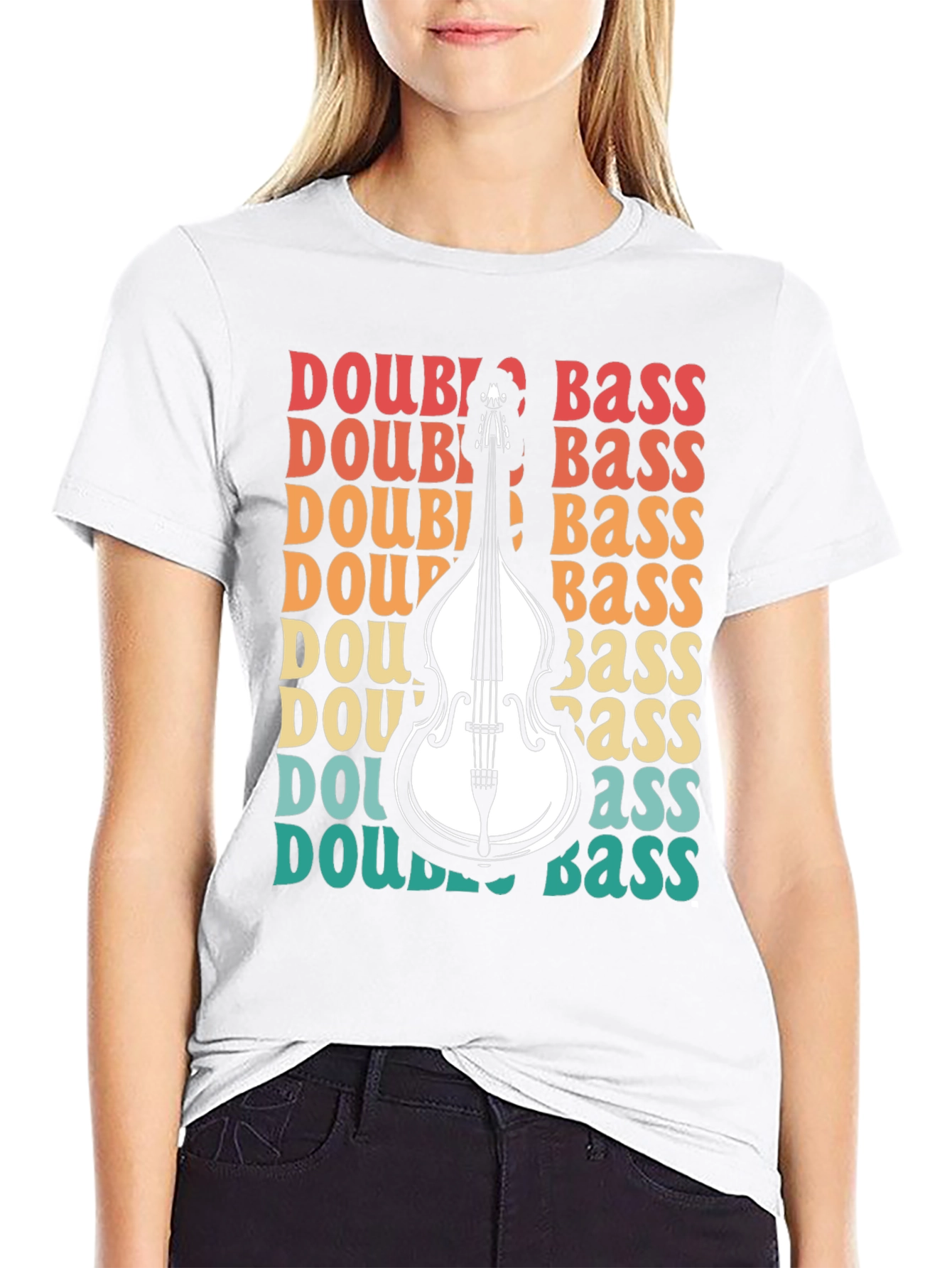 Double Bass Graphic Tee - Retro Music Lover Shirt