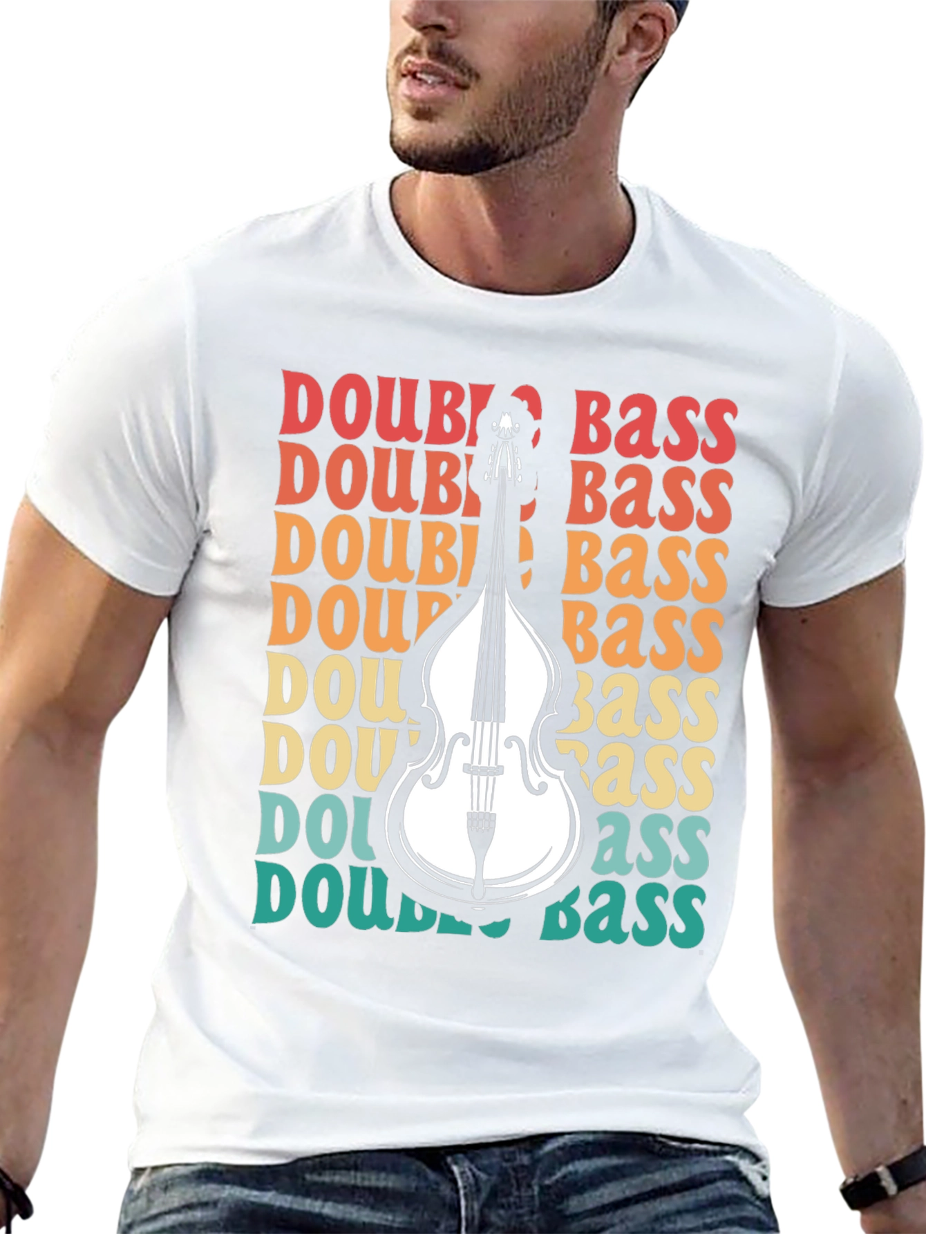 Double Bass Graphic Tee - Retro Music Lover Shirt