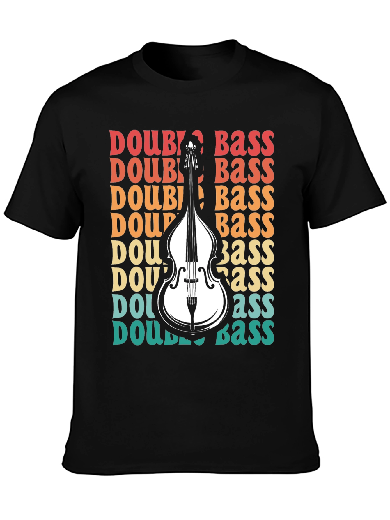 Double Bass Graphic Tee - Retro Music Lover Shirt