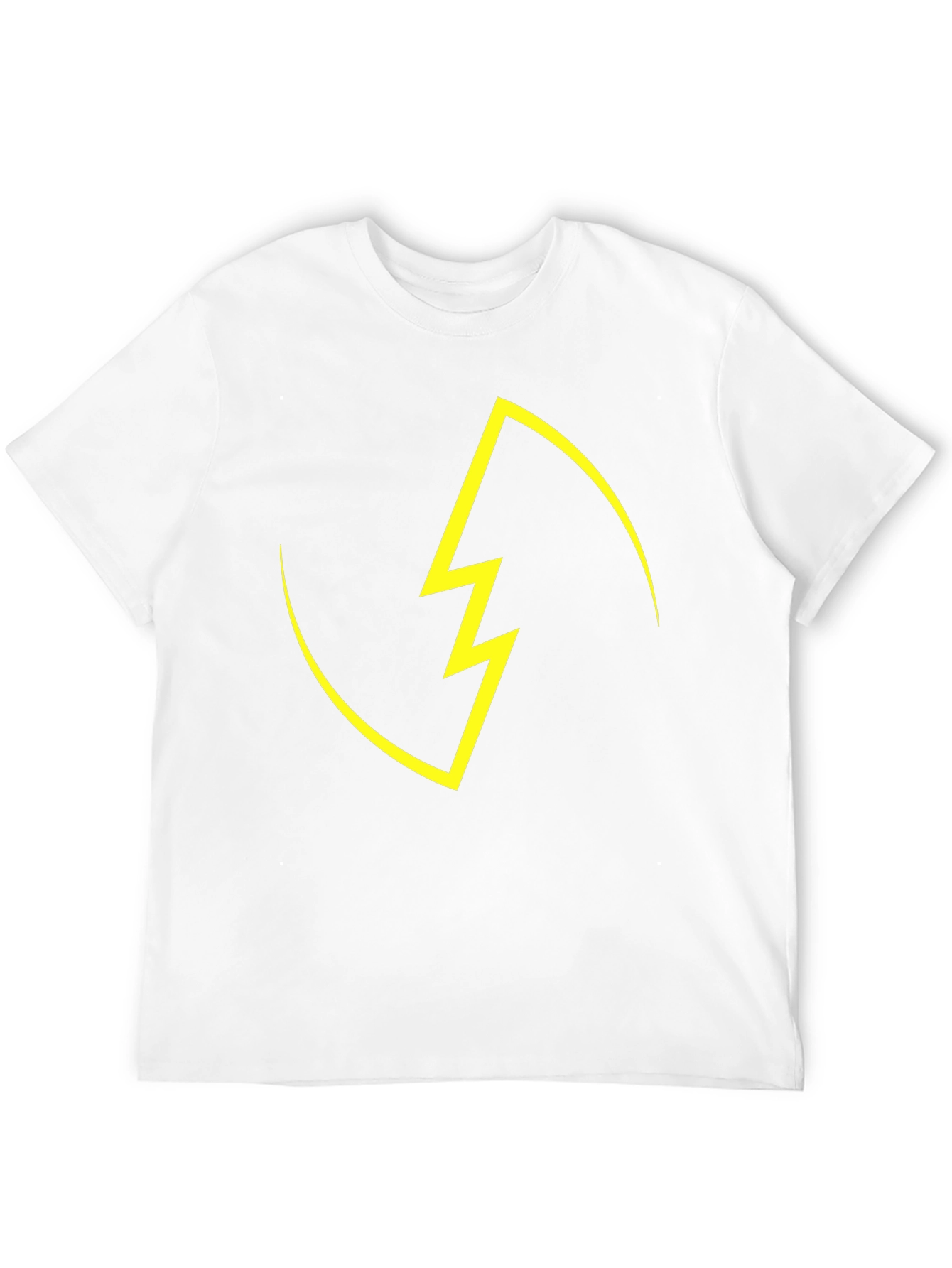 Black T-Shirt with Yellow Lightning Bolt Design