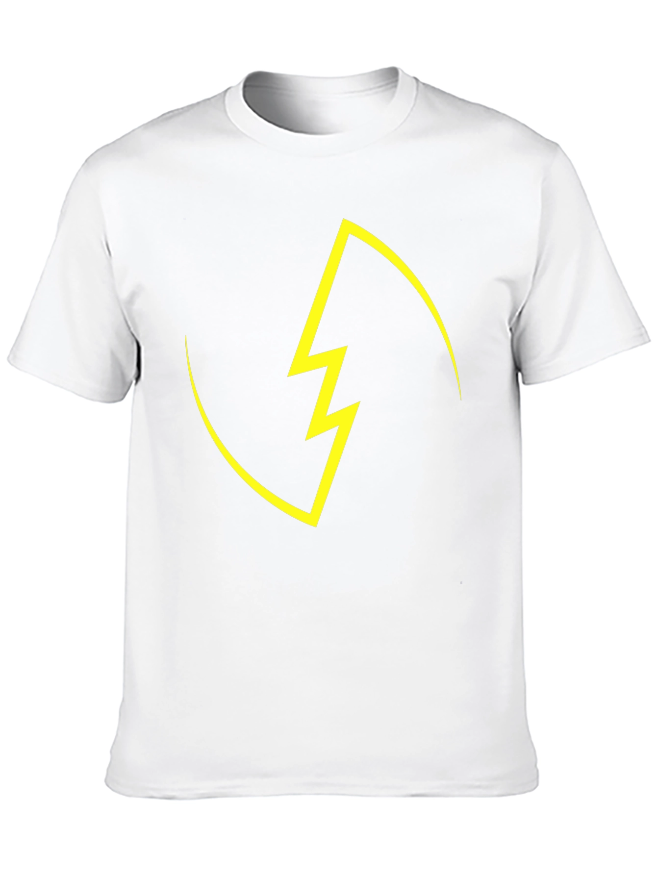 Black T-Shirt with Yellow Lightning Bolt Design