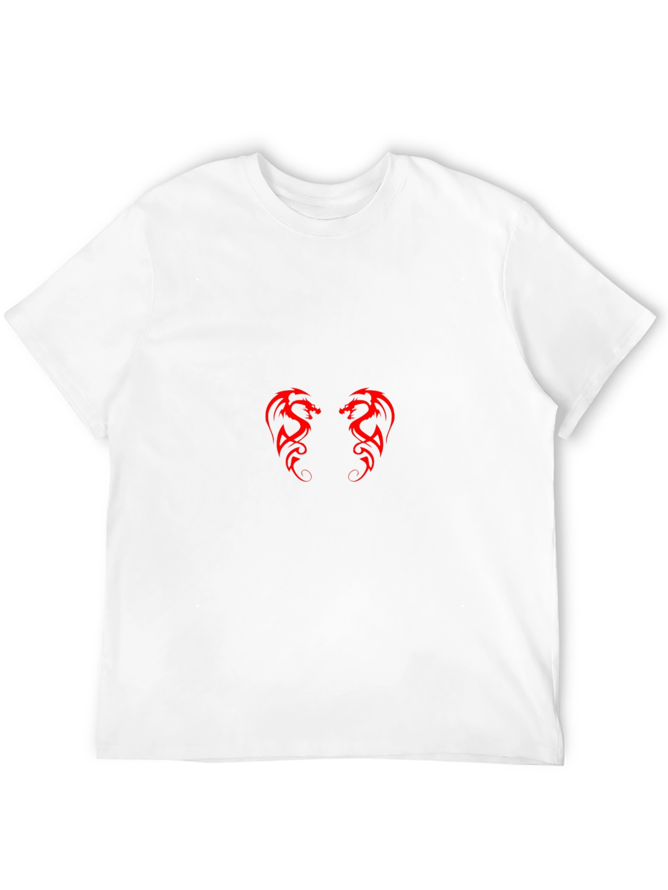 Mens Black T-Shirt with Red Dragon Graphic