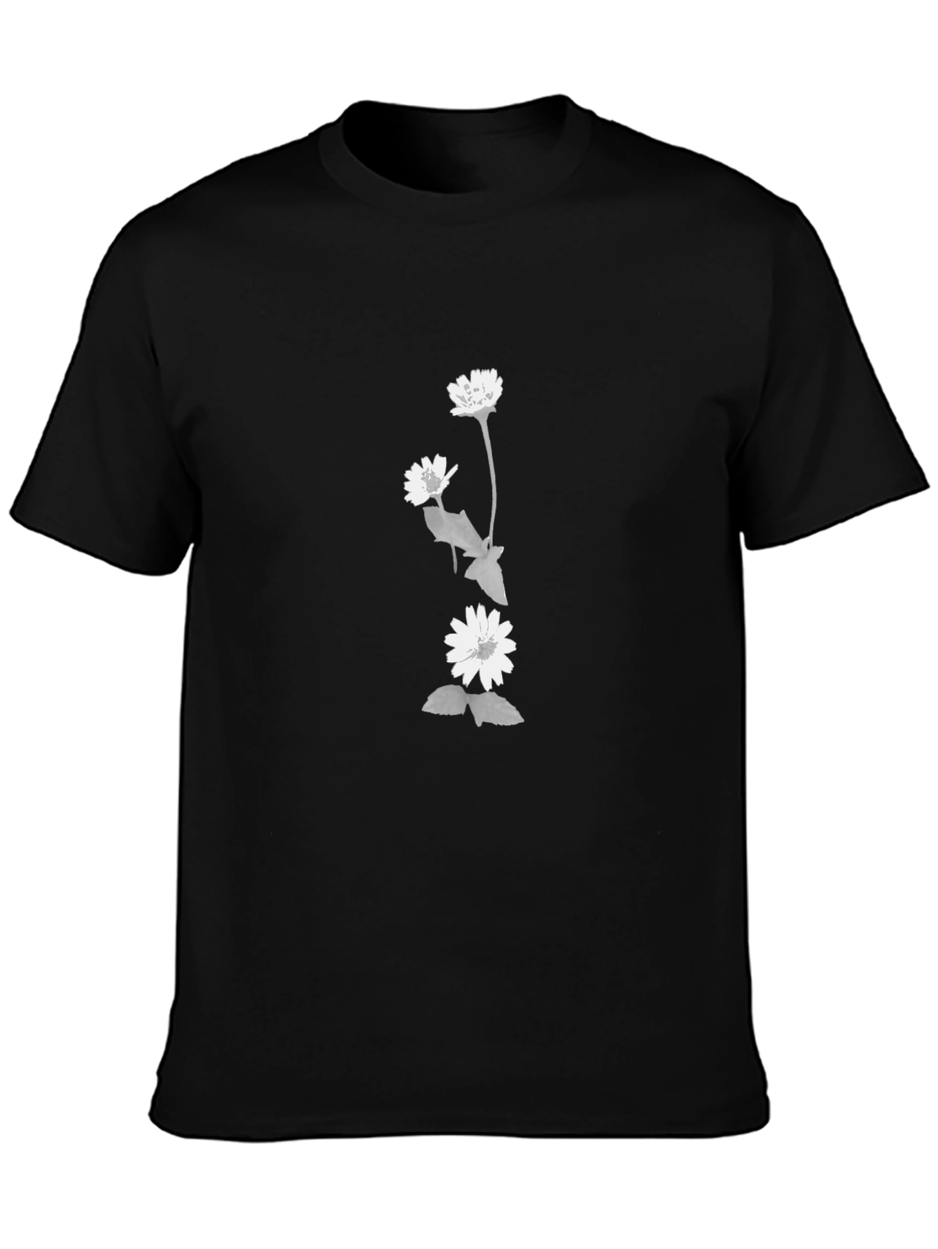 Floral Graphic Tee - Black Casual Comfort