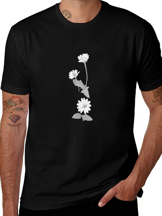 Floral Graphic Tee - Black Casual Comfort