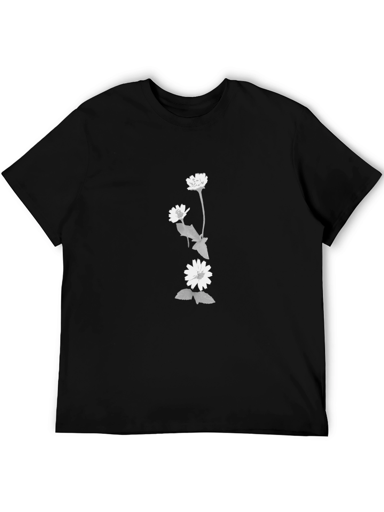 Floral Graphic Tee - Black Casual Comfort