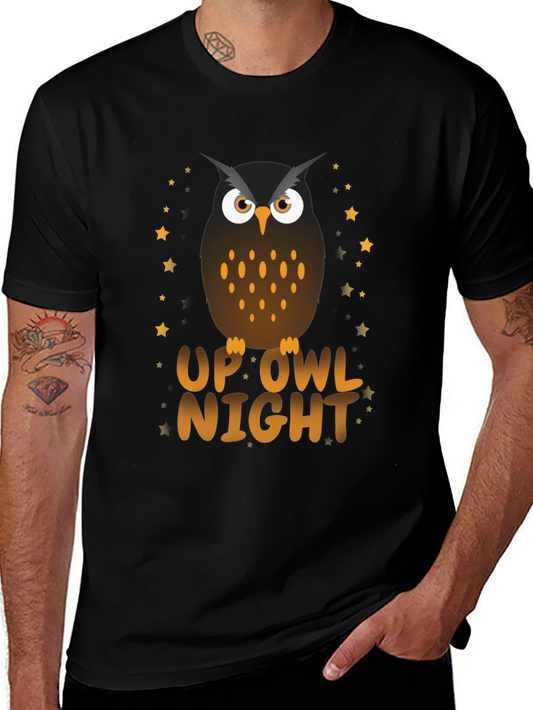 Up Owl Night T-Shirt - Unique Owl Design Tee