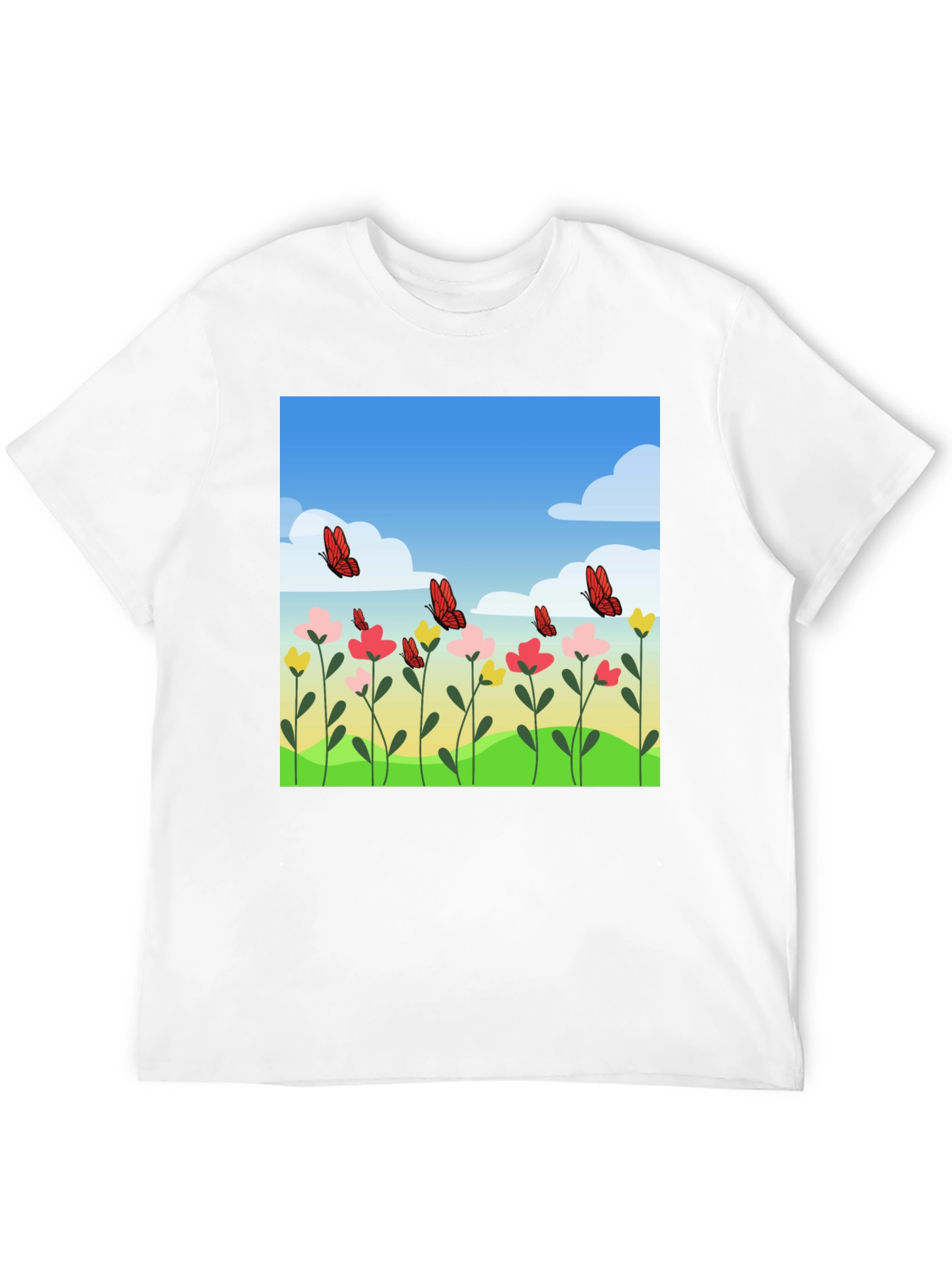 Butterfly Meadow Graphic Tee - Stylish Casual Wear