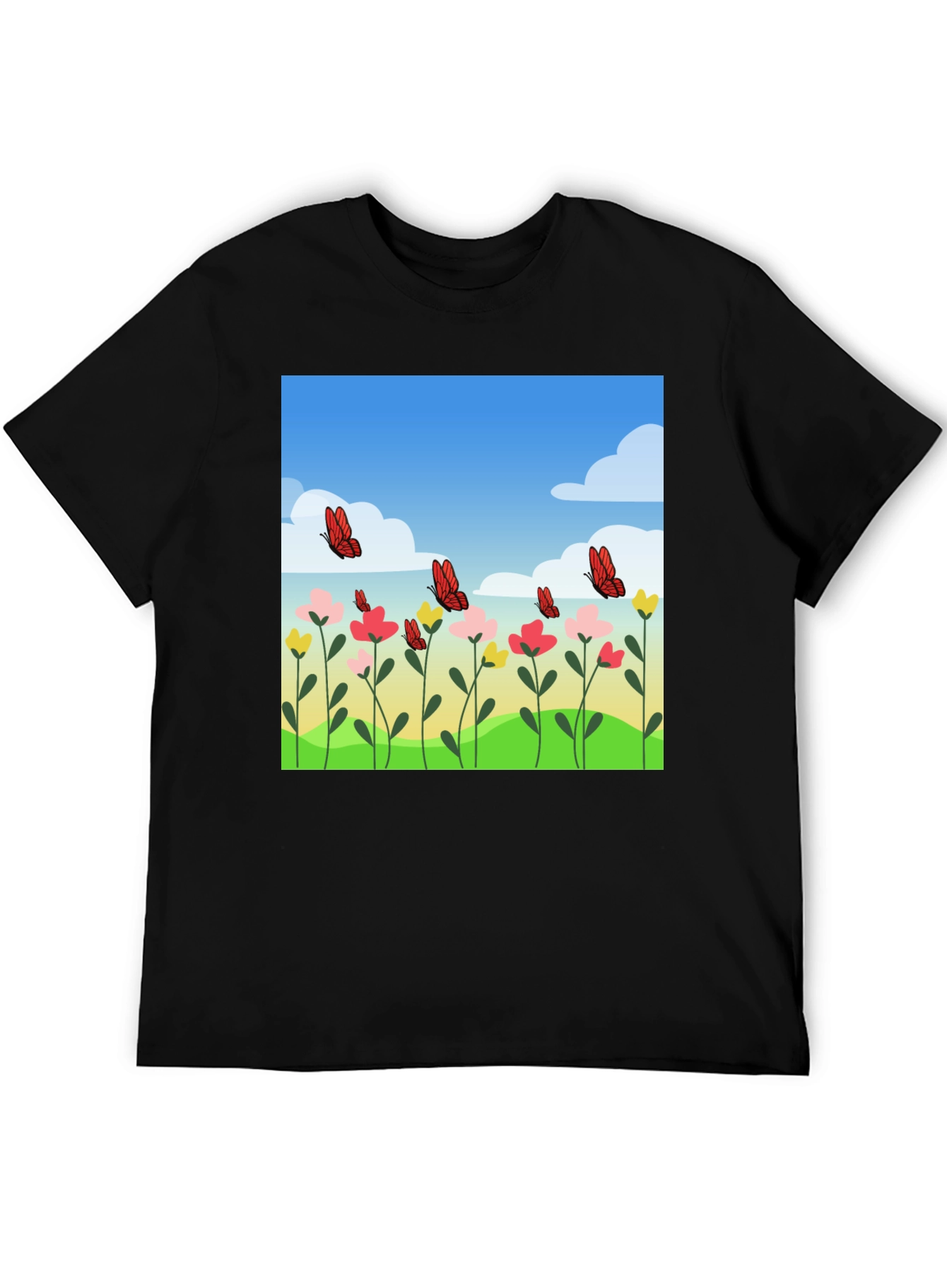 Butterfly Meadow Graphic Tee - Stylish Casual Wear