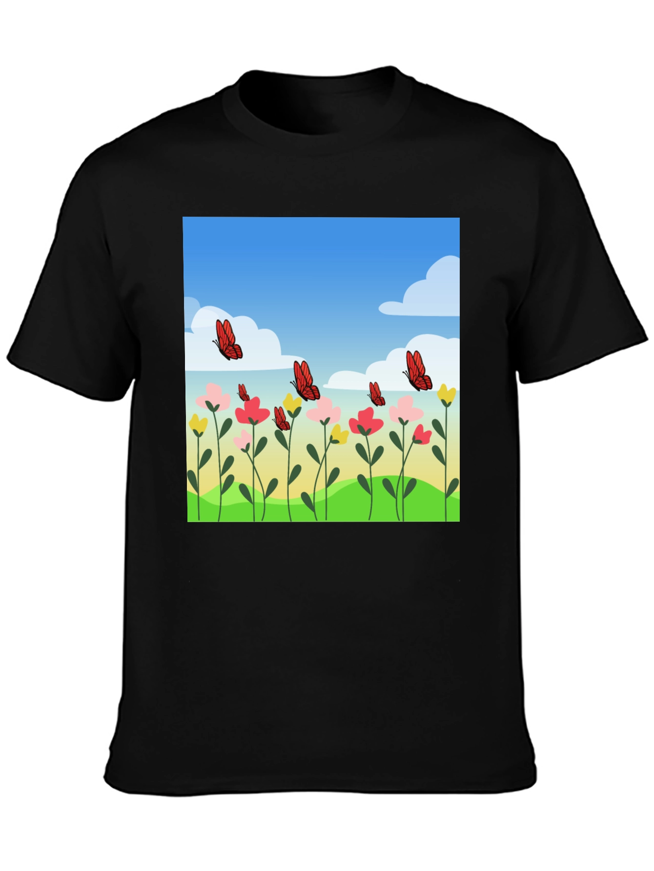 Butterfly Meadow Graphic Tee - Stylish Casual Wear