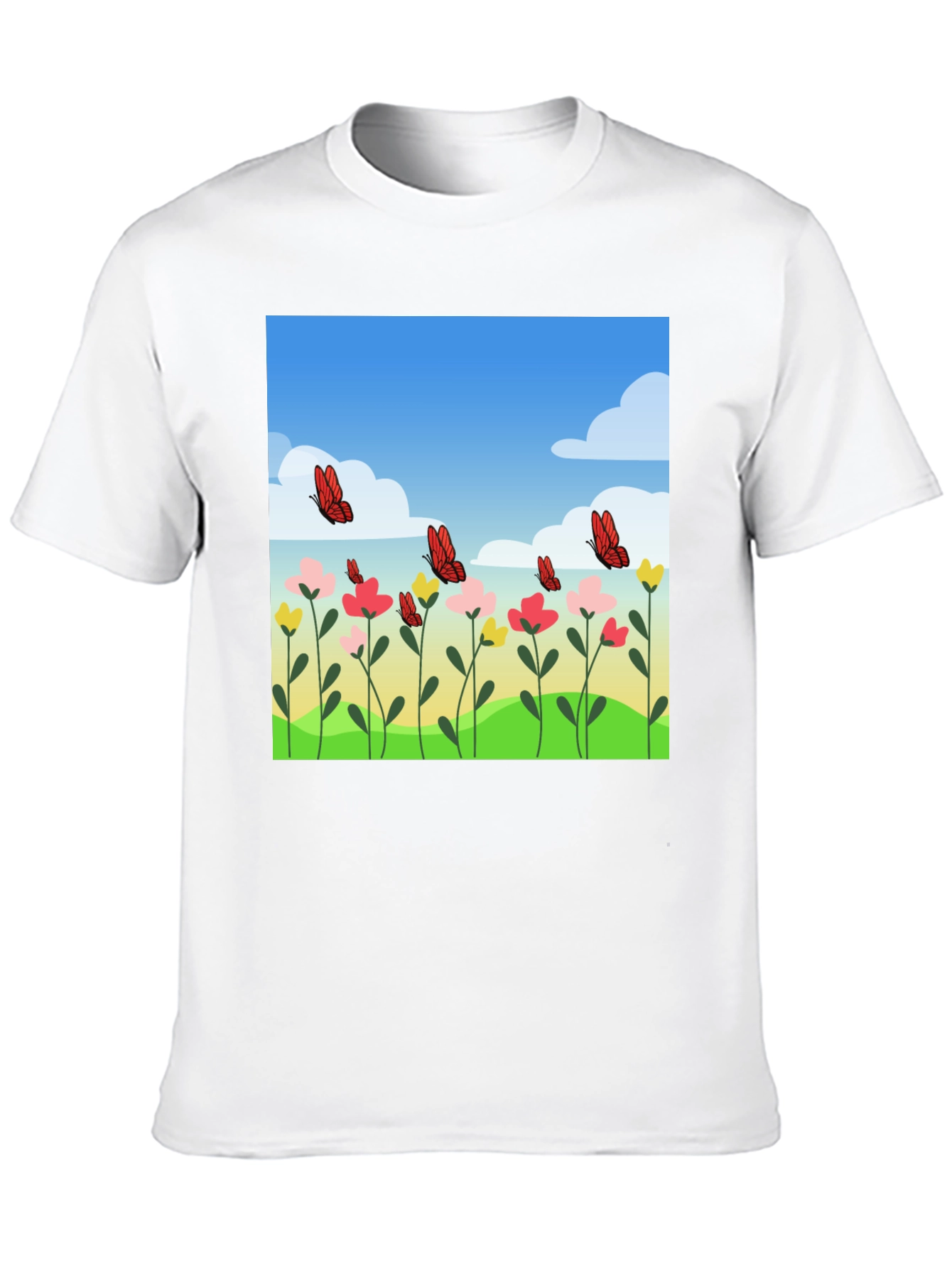 Butterfly Meadow Graphic Tee - Stylish Casual Wear