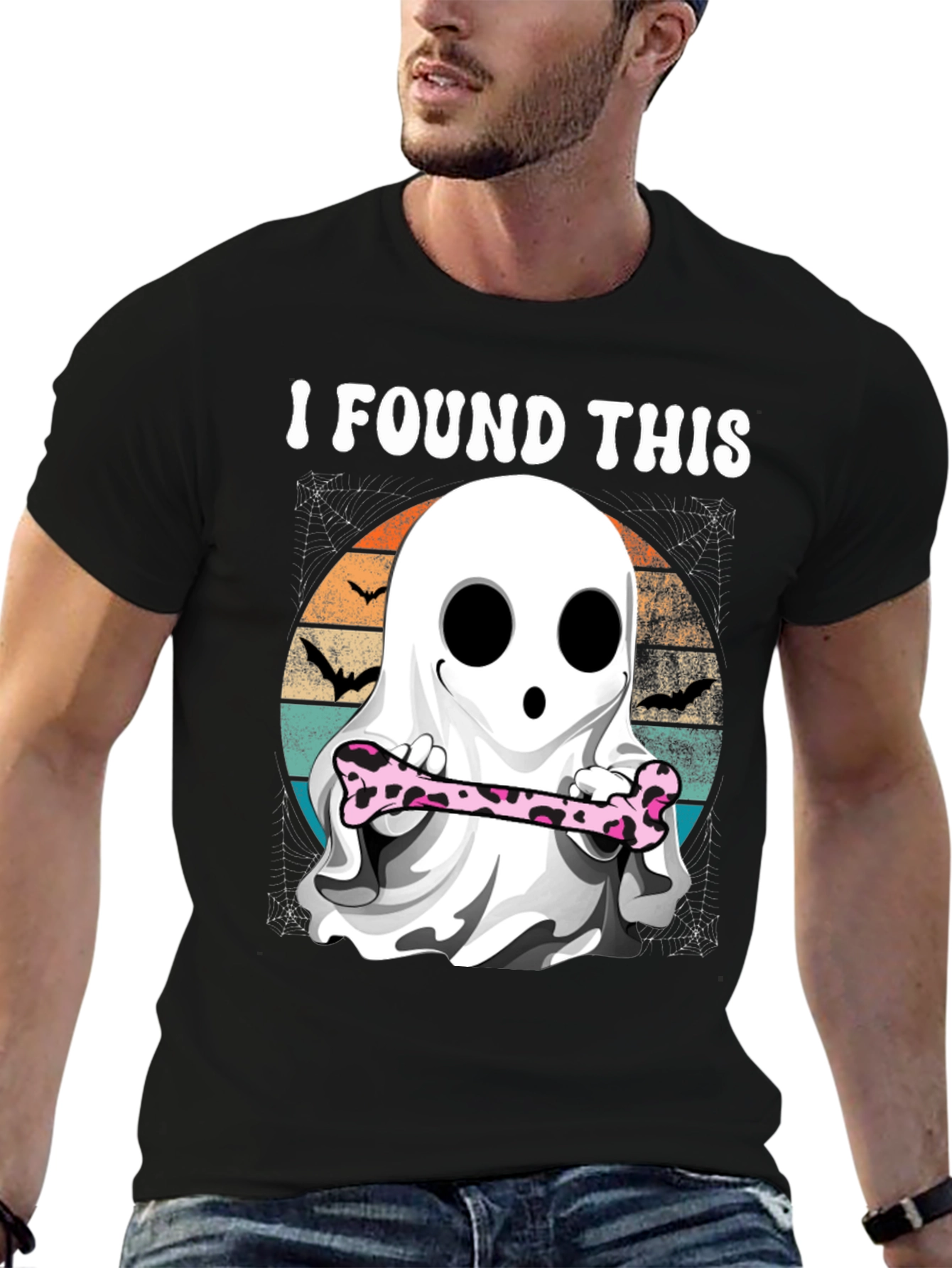 Halloween Ghost With Bone T-Shirt