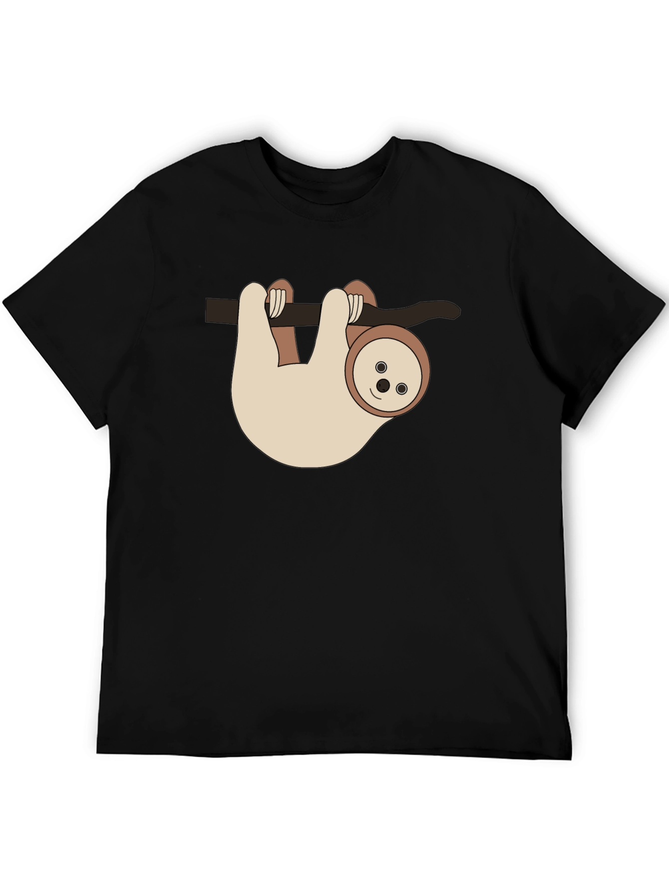 Sloth Hangin Around Black T-Shirt