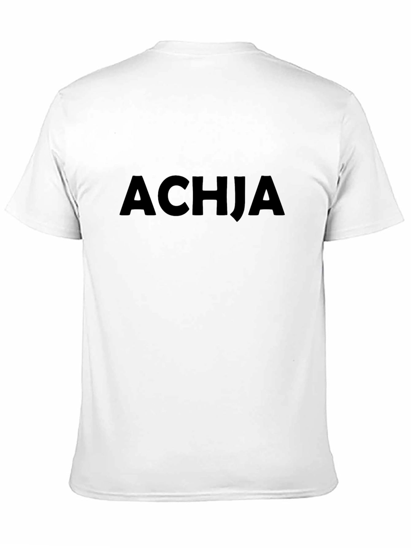 ACHJA Black Graphic Tee - Casual Comfort
