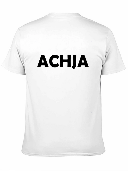 ACHJA Black Graphic Tee - Casual Comfort