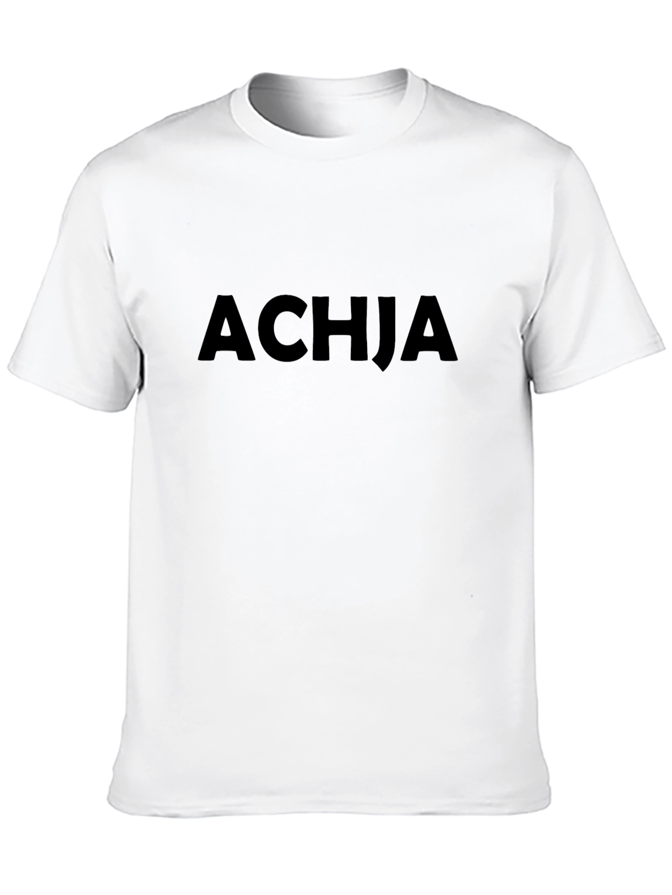 ACHJA Black Graphic Tee - Casual Comfort