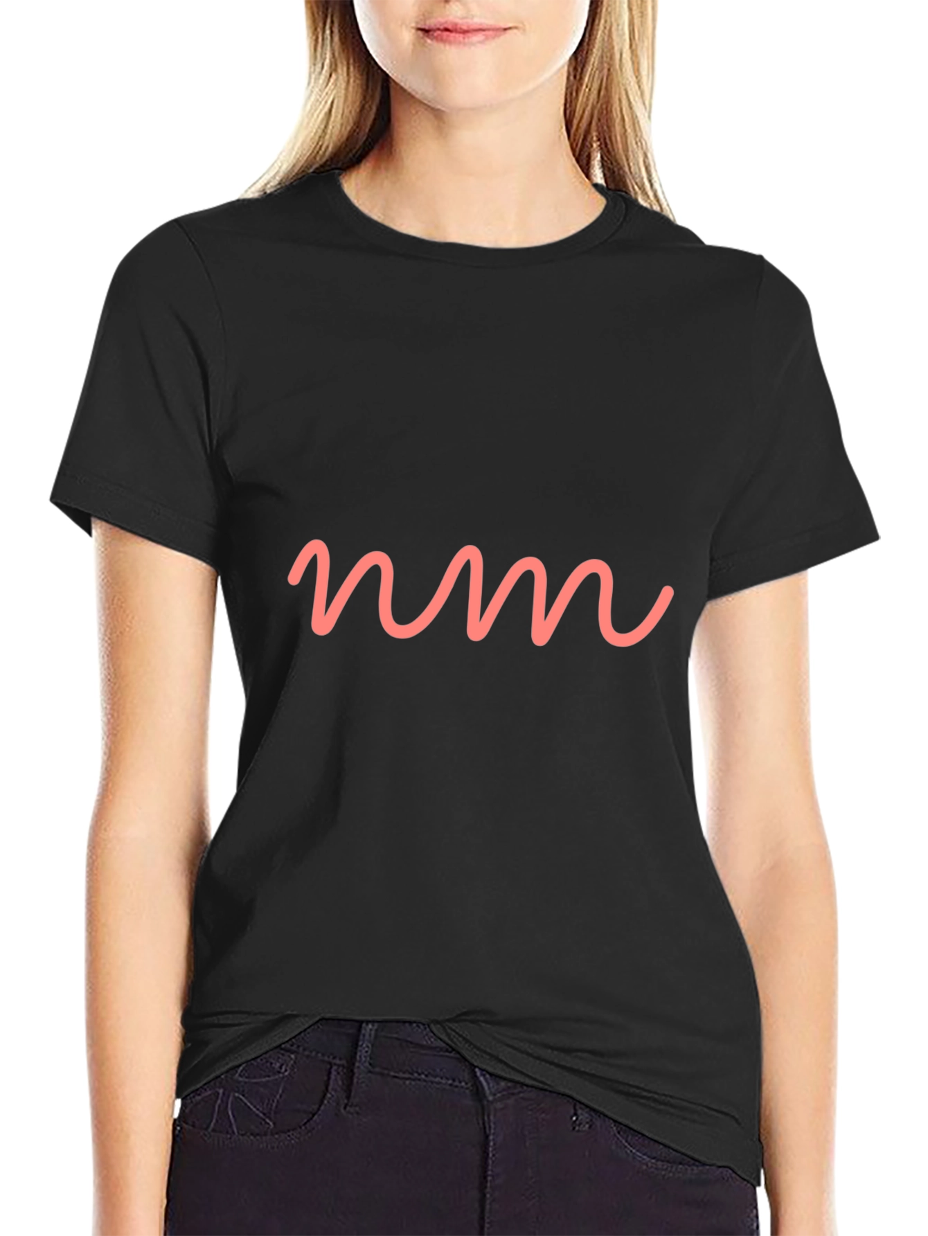 Modern Graphic Tee - Pink NM Wave Design