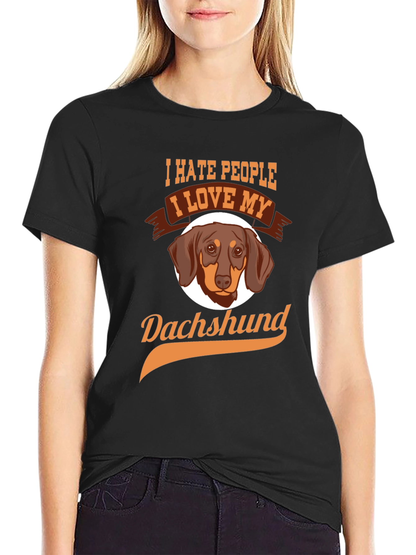 I Hate People I Love My Dachshund T-Shirt
