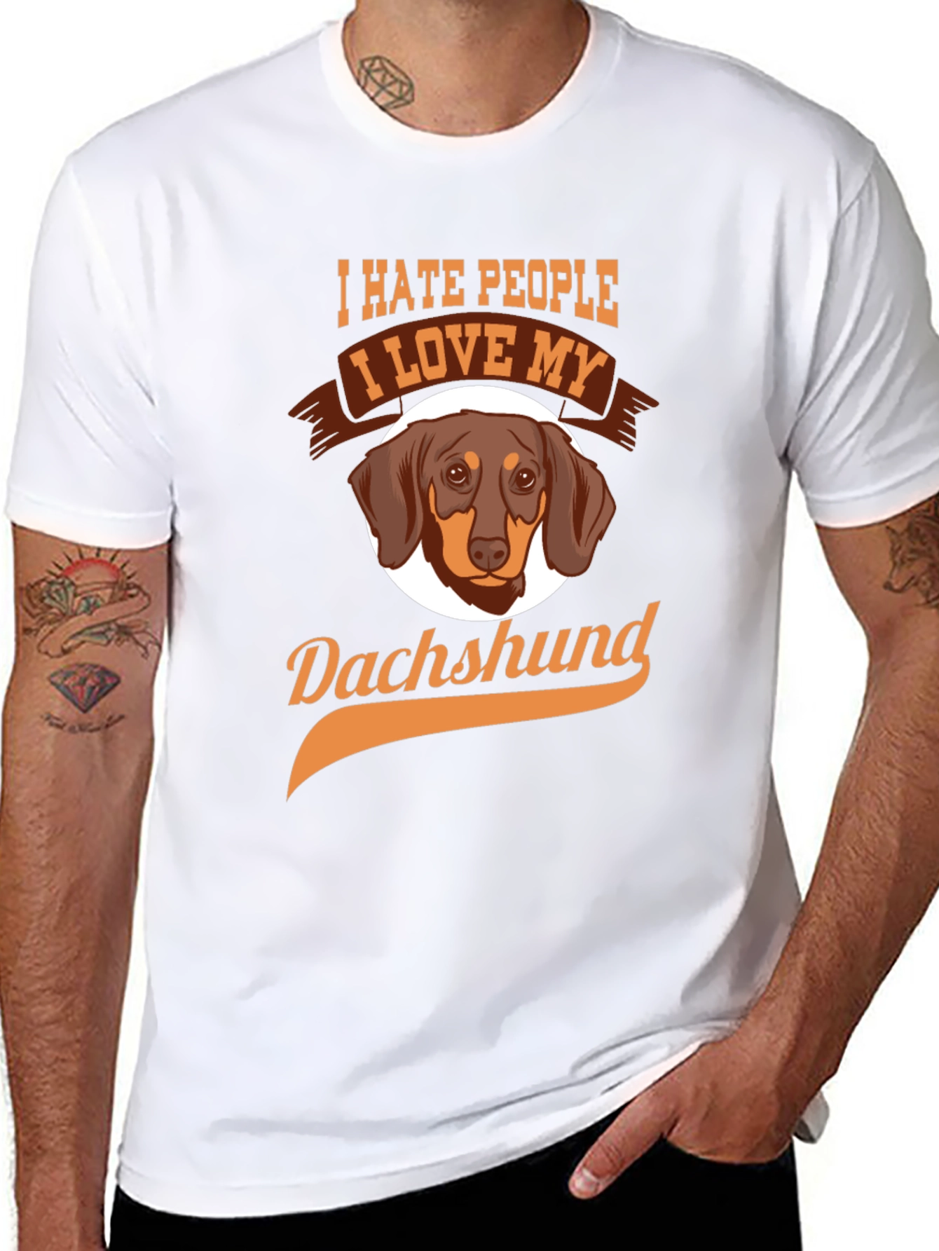 I Hate People I Love My Dachshund T-Shirt