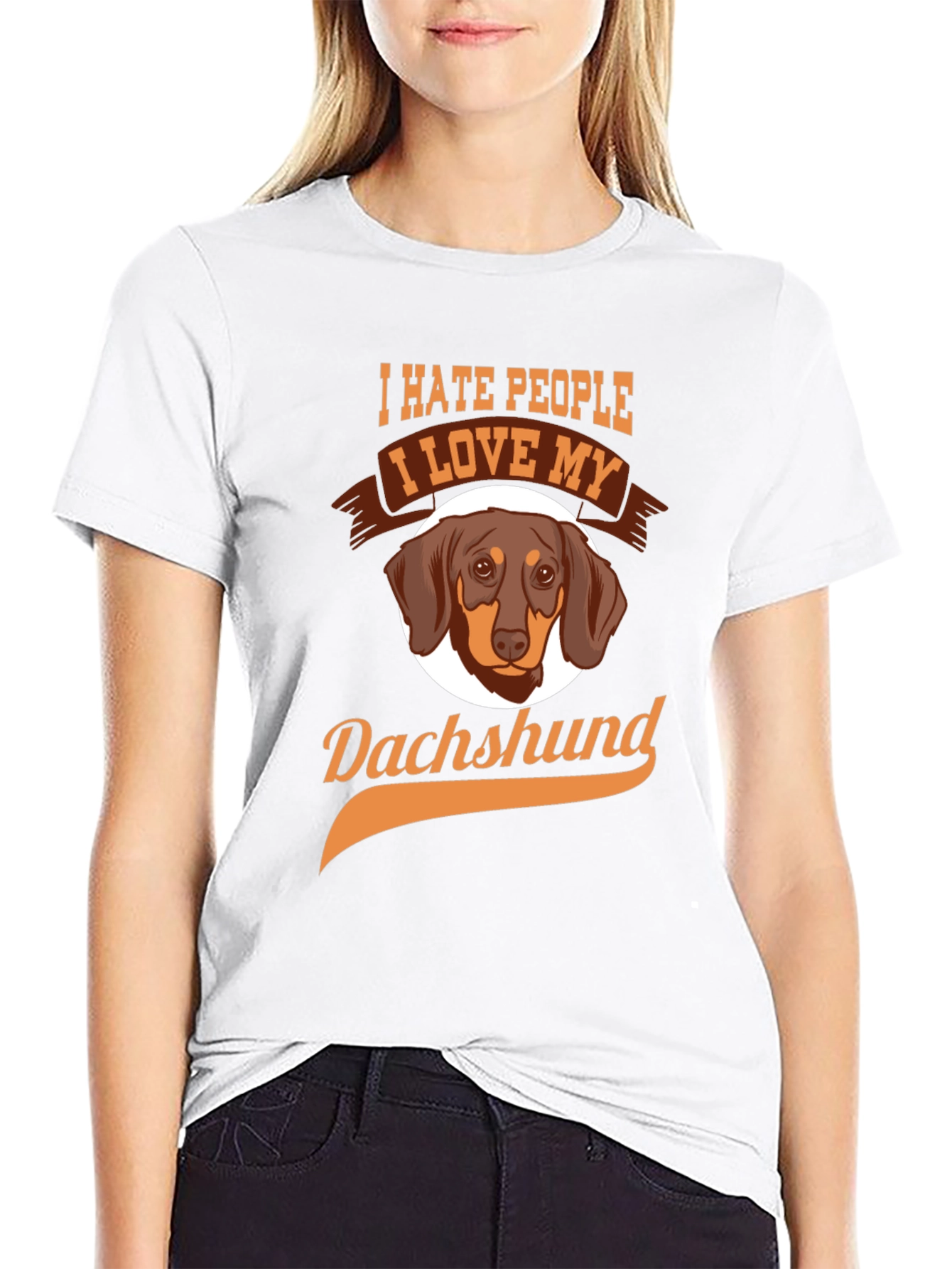 I Hate People I Love My Dachshund T-Shirt