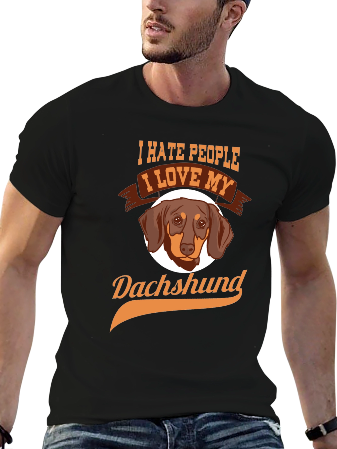 I Hate People I Love My Dachshund T-Shirt