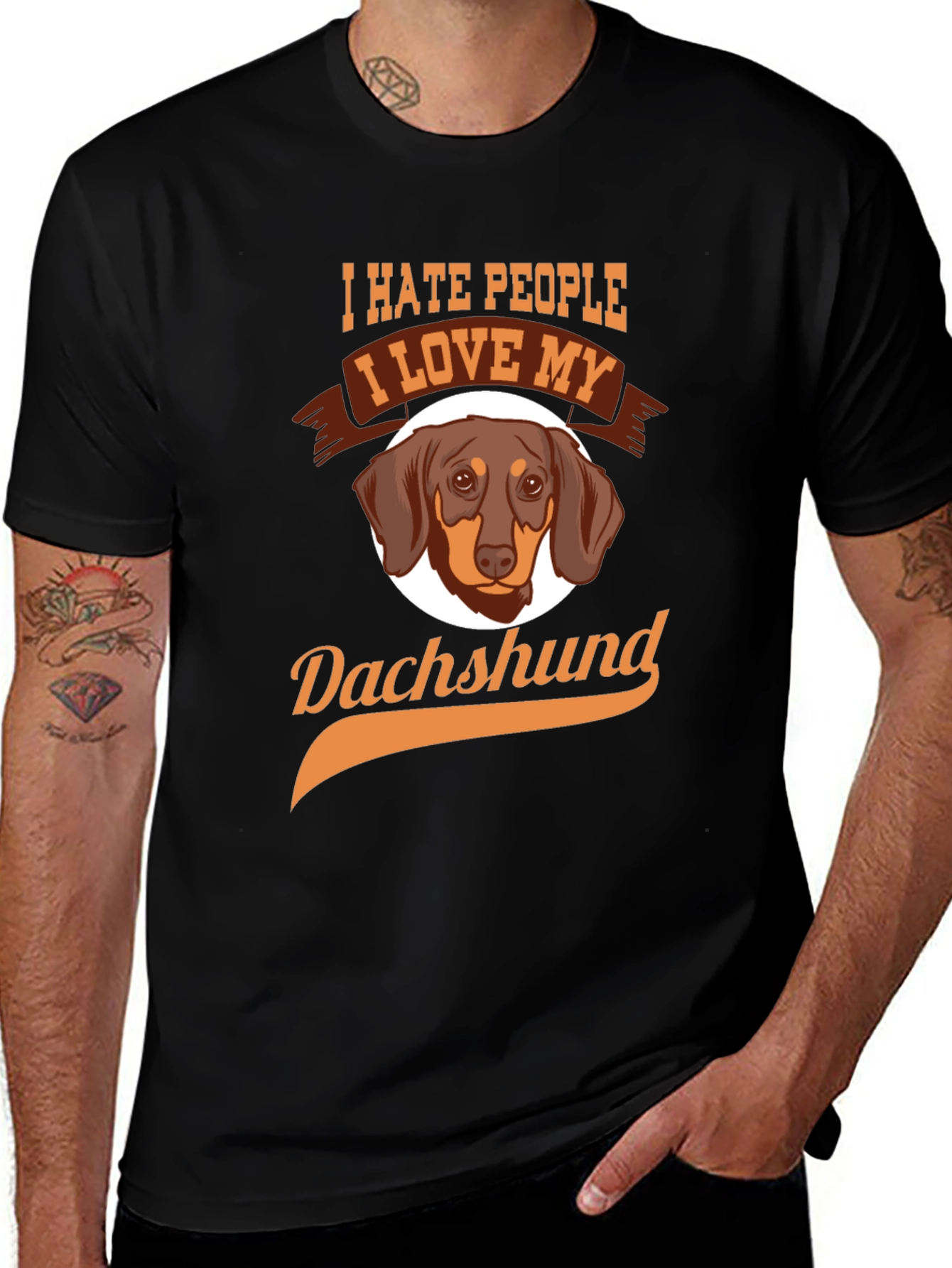 I Hate People I Love My Dachshund T-Shirt