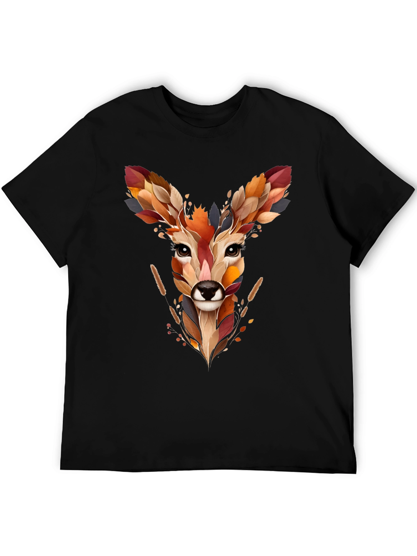Deer Head Graphic Tee - Nature Inspired Art Shirt