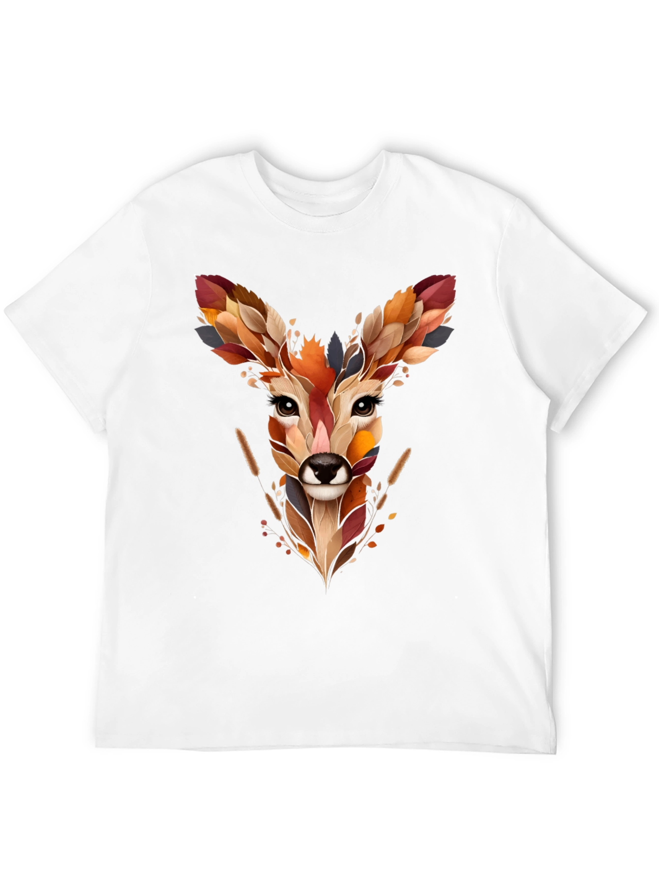 Deer Head Graphic Tee - Nature Inspired Art Shirt
