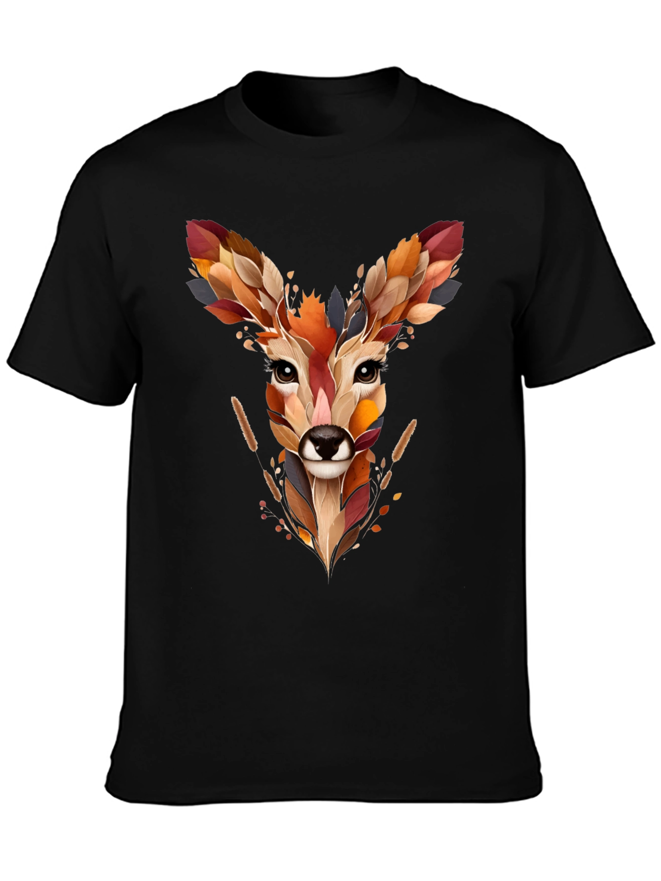 Deer Head Graphic Tee - Nature Inspired Art Shirt