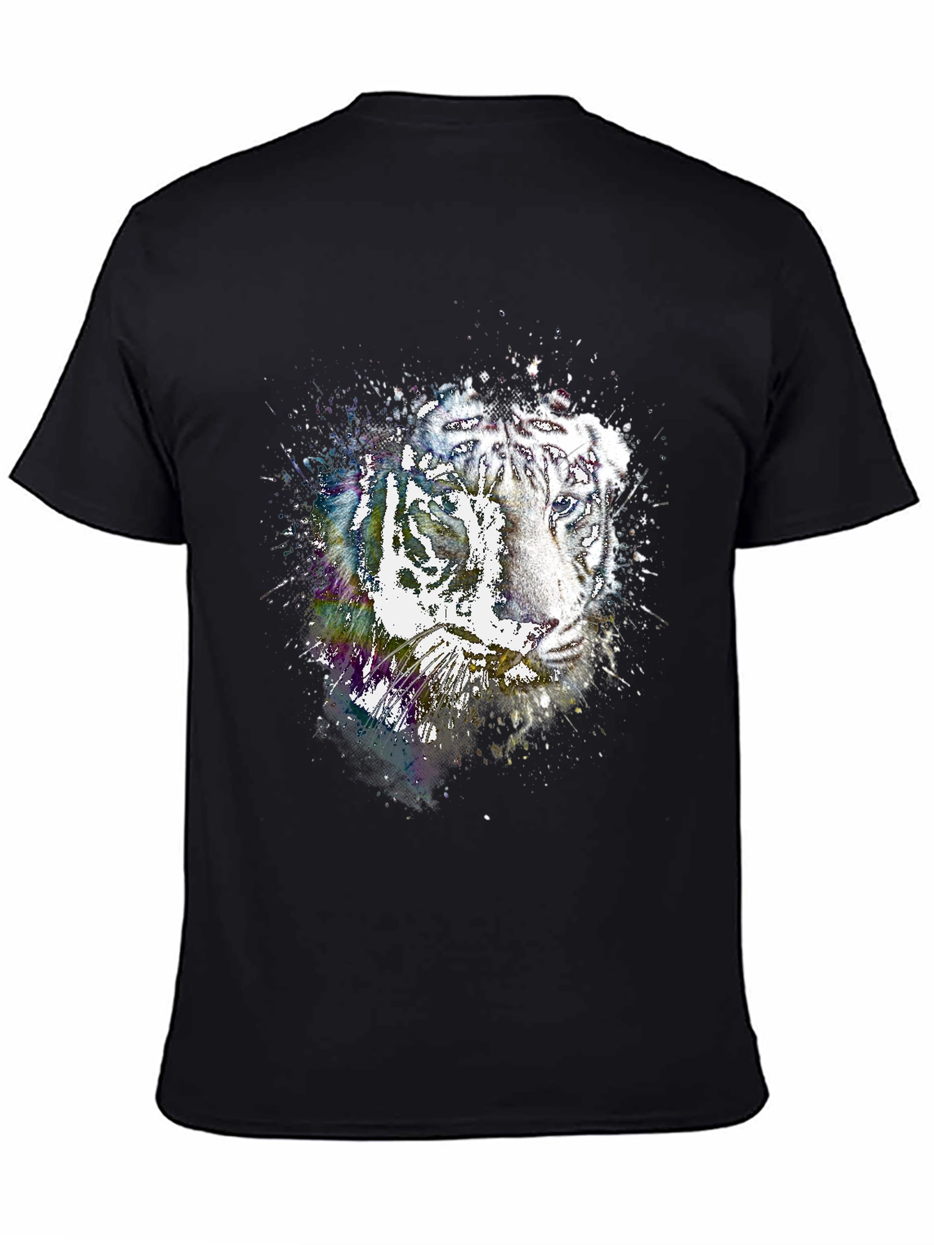Tiger Splash Black T-Shirt - Unique Graphic Tee